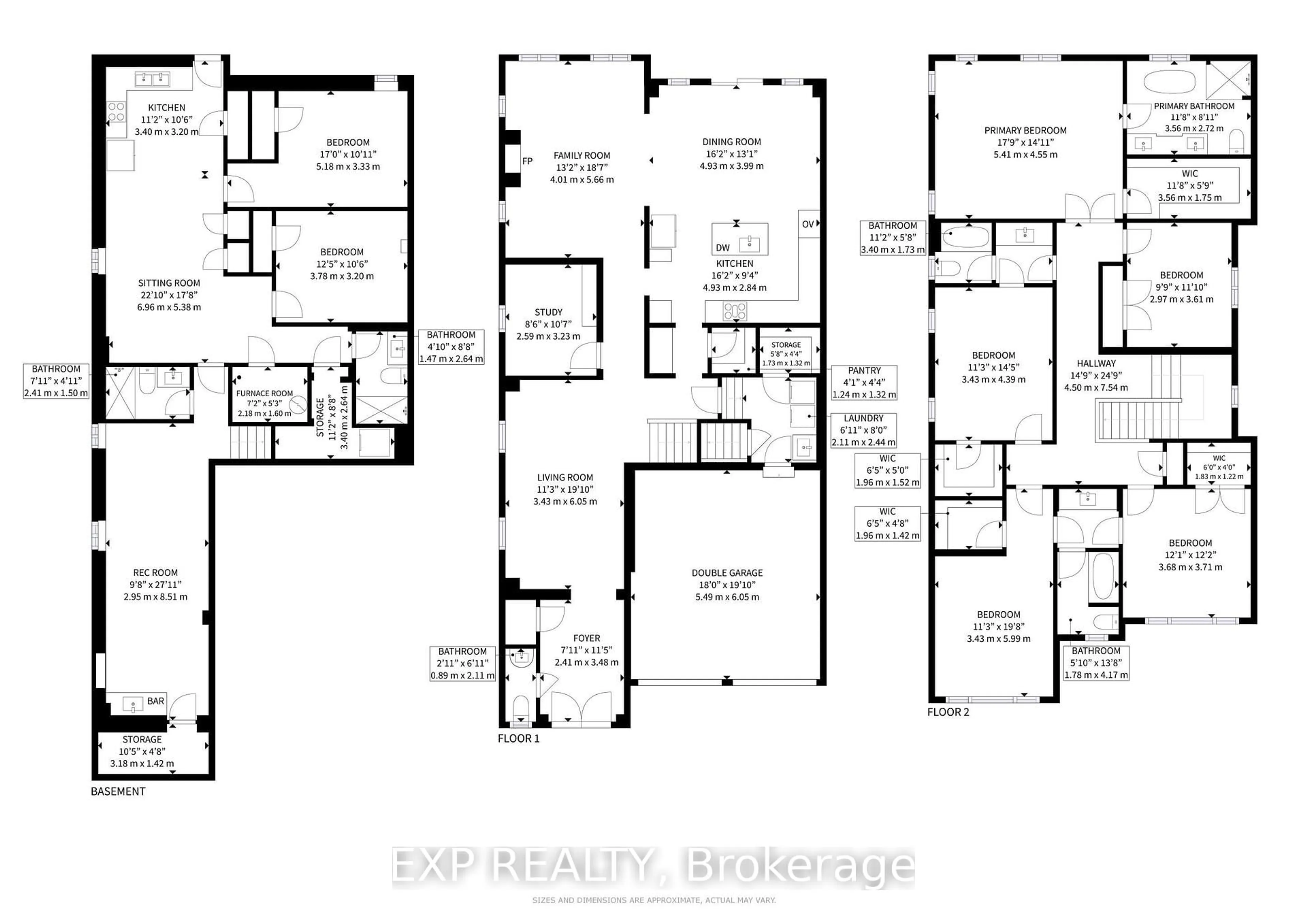 Floor plan for 15 Frost St, Brampton Ontario L6X 5P5