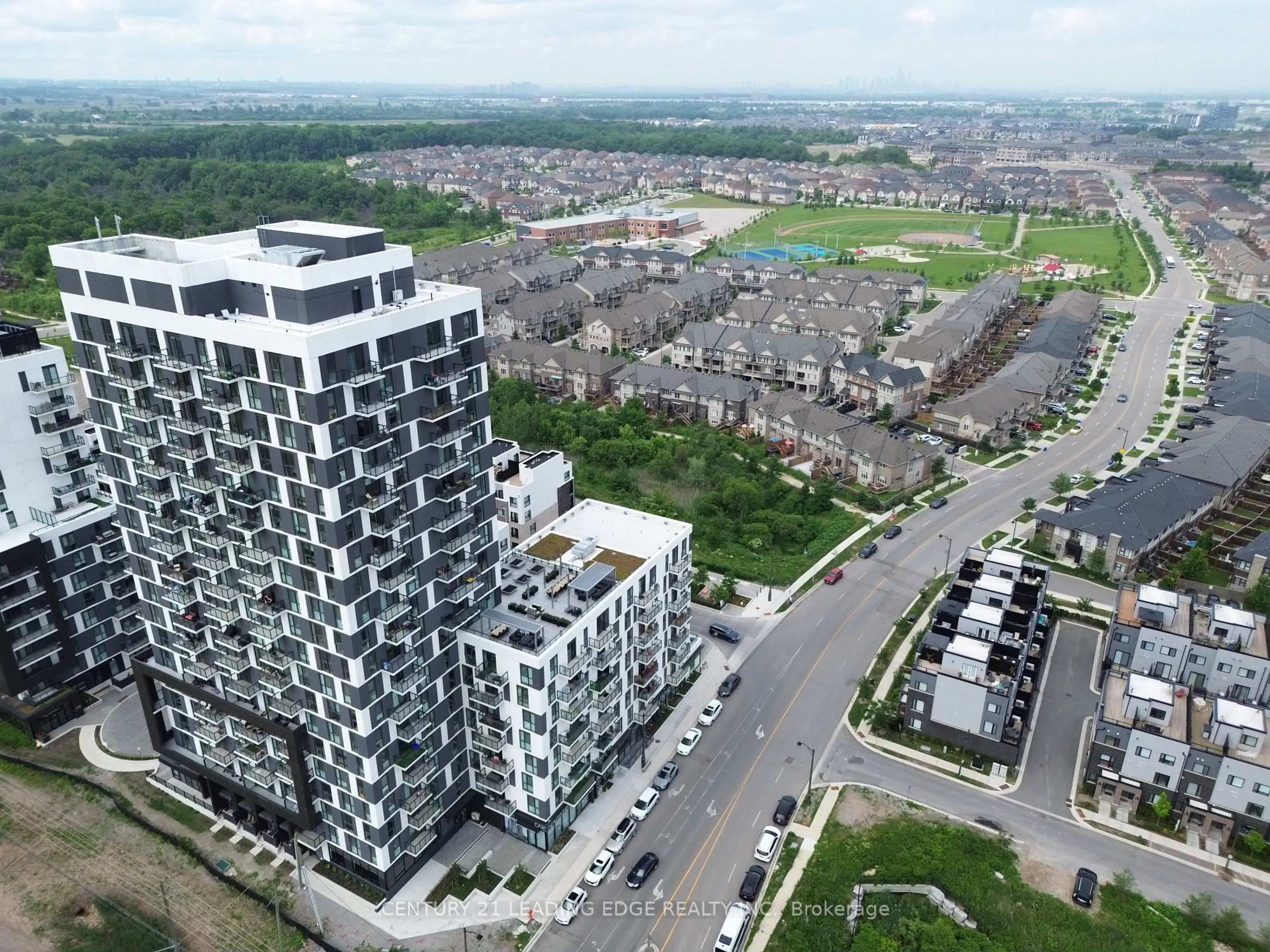 A pic from outside/outdoor area/front of a property/back of a property/a pic from drone, city buildings view from balcony for 335 Wheat Boom Dr #2002, Oakville Ontario L6H 7Y1