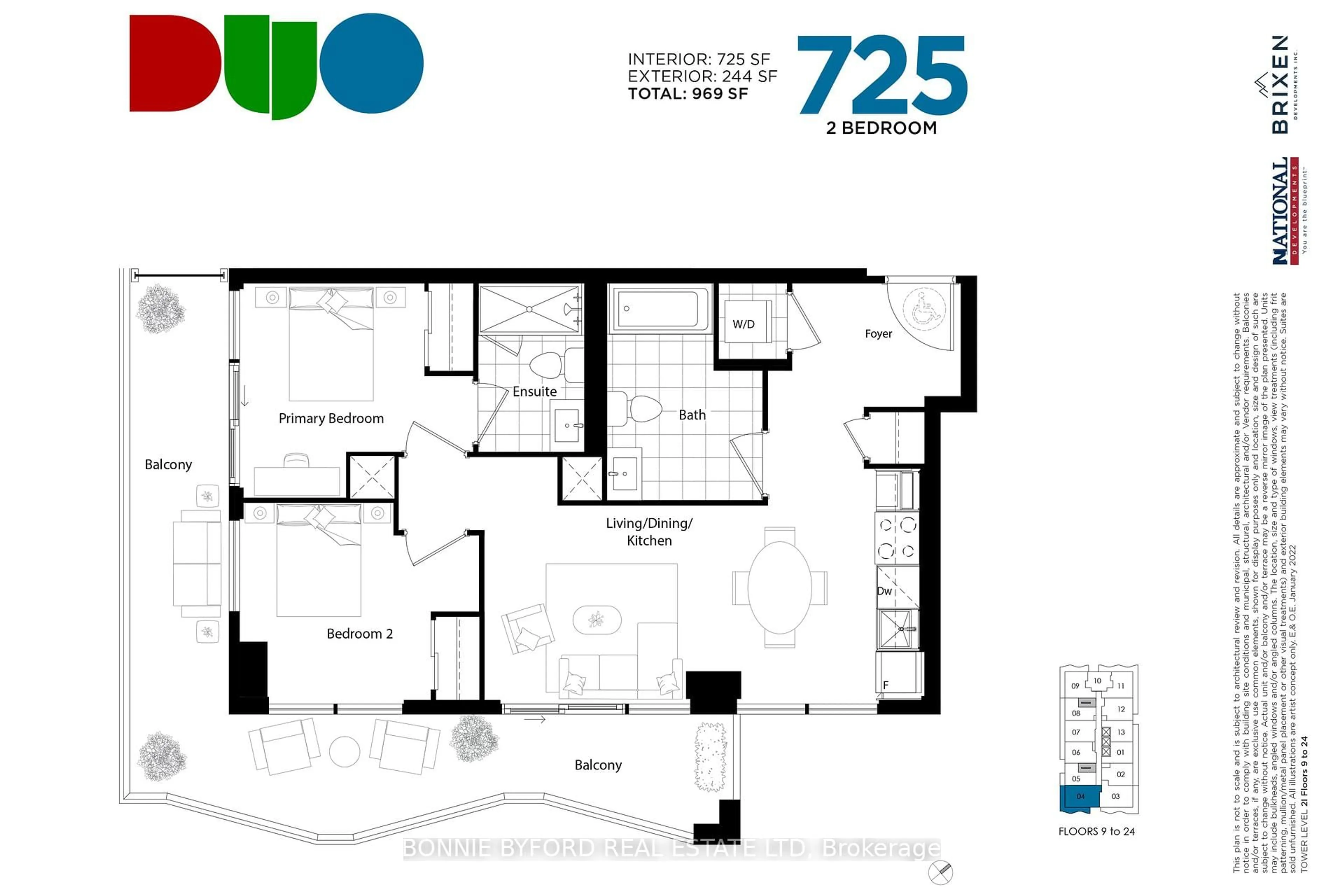 Floor plan for 260 Malta Ave #1604, Brampton Ontario L6Y 6L7