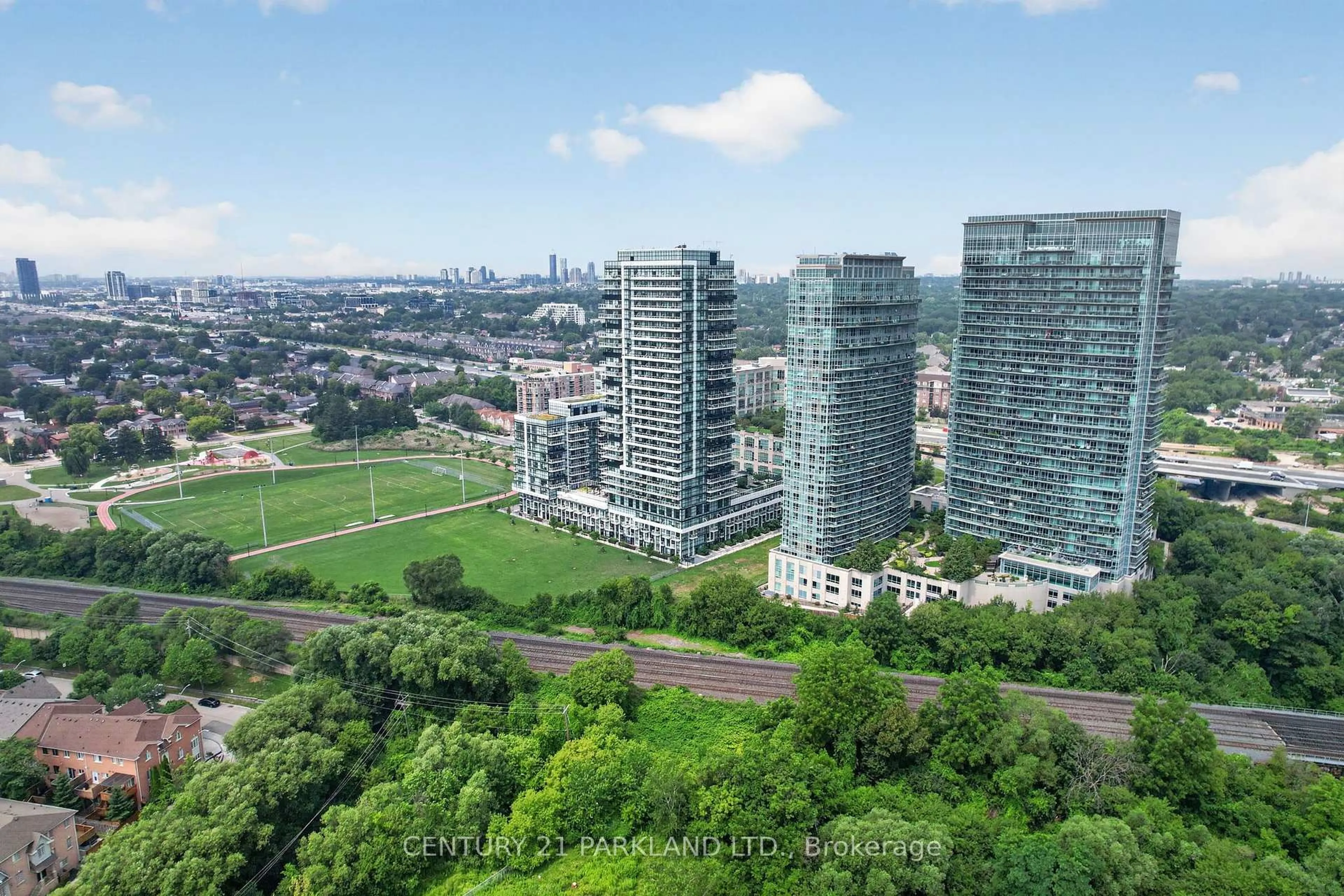 A pic from outside/outdoor area/front of a property/back of a property/a pic from drone, city buildings view from balcony for 155 Legion Rd #1103, Toronto Ontario M8Y 0A7