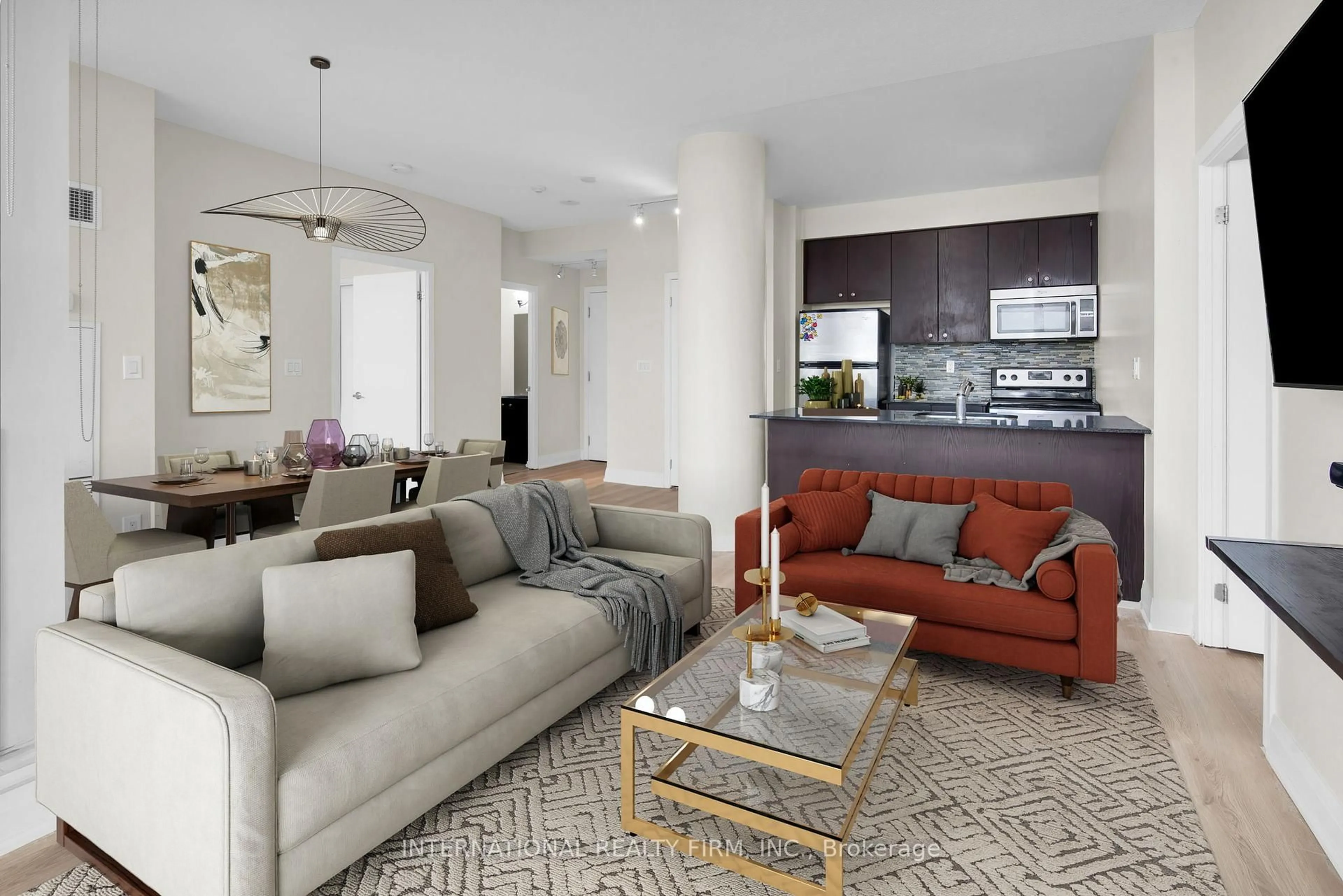 Living room with furniture, unknown for 5101 Dundas St #508, Toronto Ontario M9A 1C1
