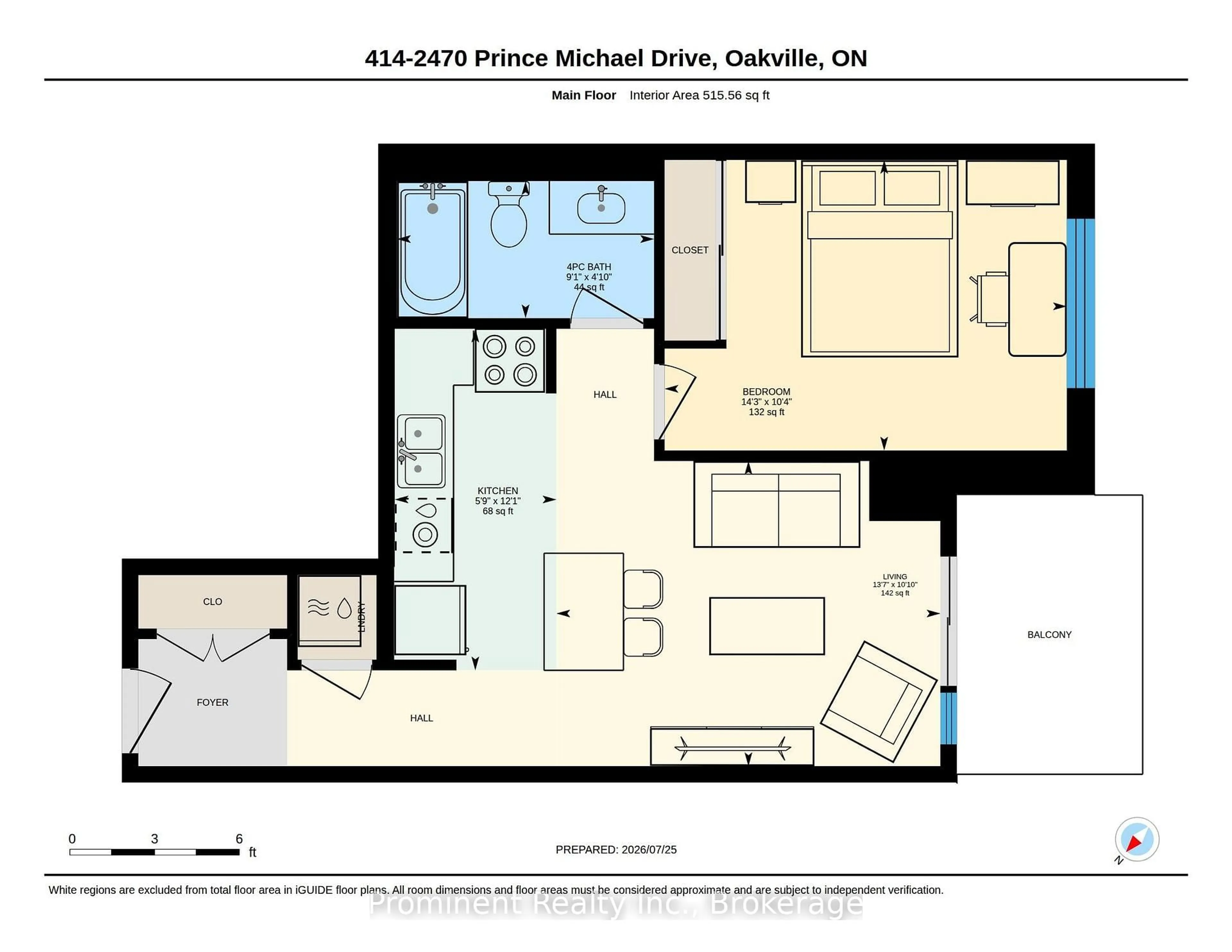 Floor plan for 2470 Prince Michael Dr #414, Oakville Ontario L6H 0G9