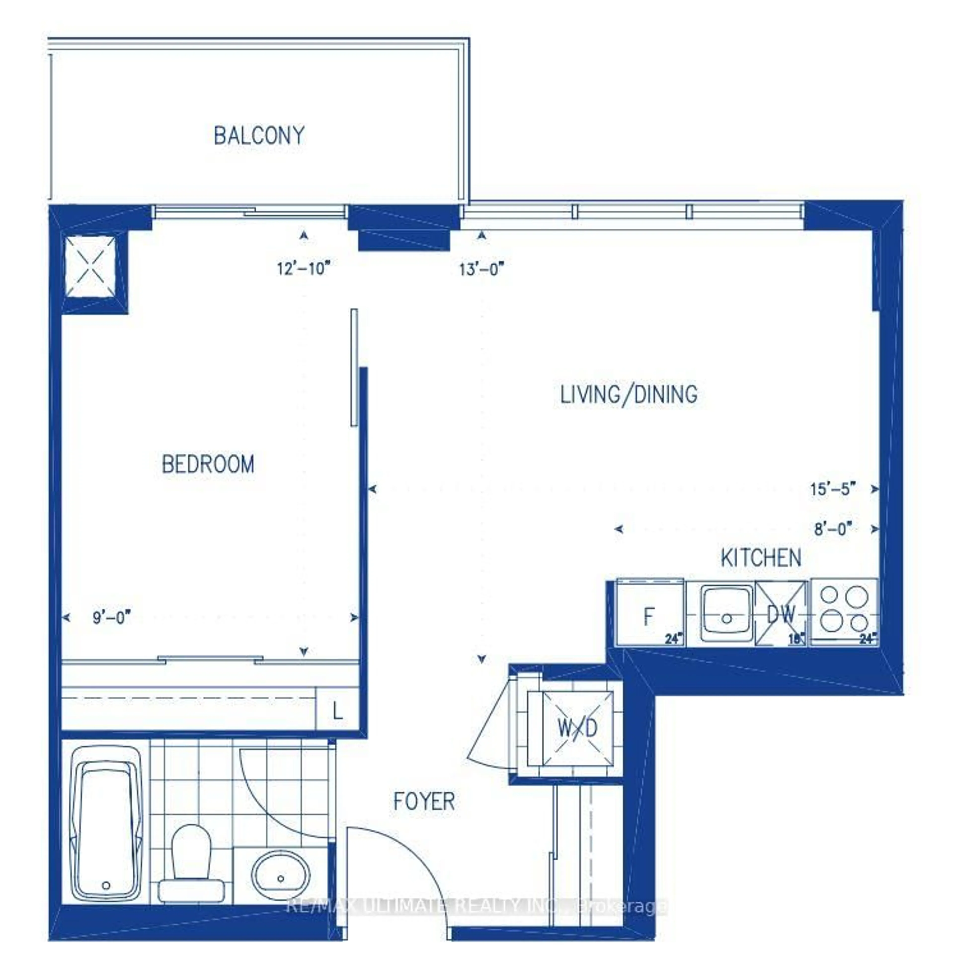Floor plan for 15 James Finlay Way #723, Toronto Ontario M3M 0B3