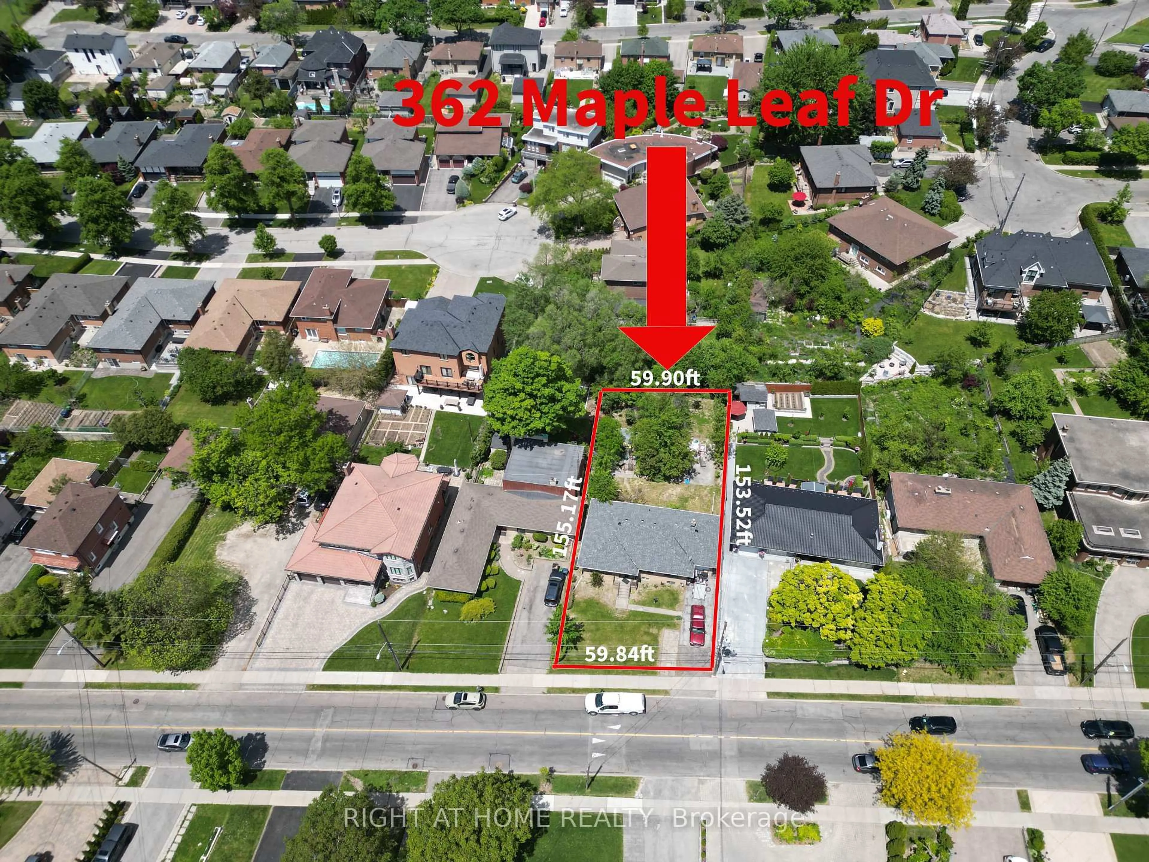 A pic from outside/outdoor area/front of a property/back of a property/a pic from drone, street for 362 Maple Leaf Dr, Toronto Ontario M6L 1P4