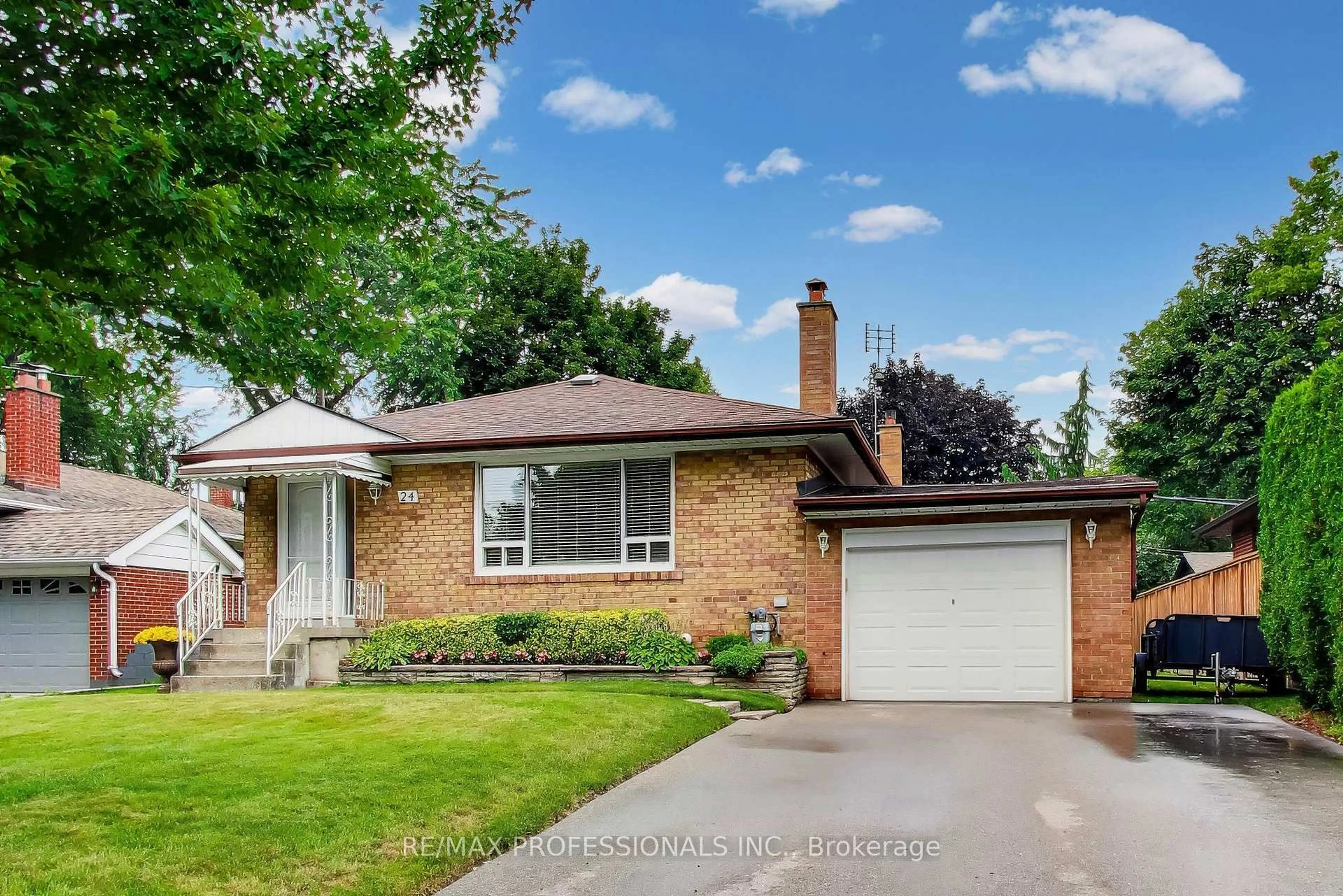 Home with brick exterior material, street for 24 Beaverbrook Ave, Toronto Ontario M9B 2M9