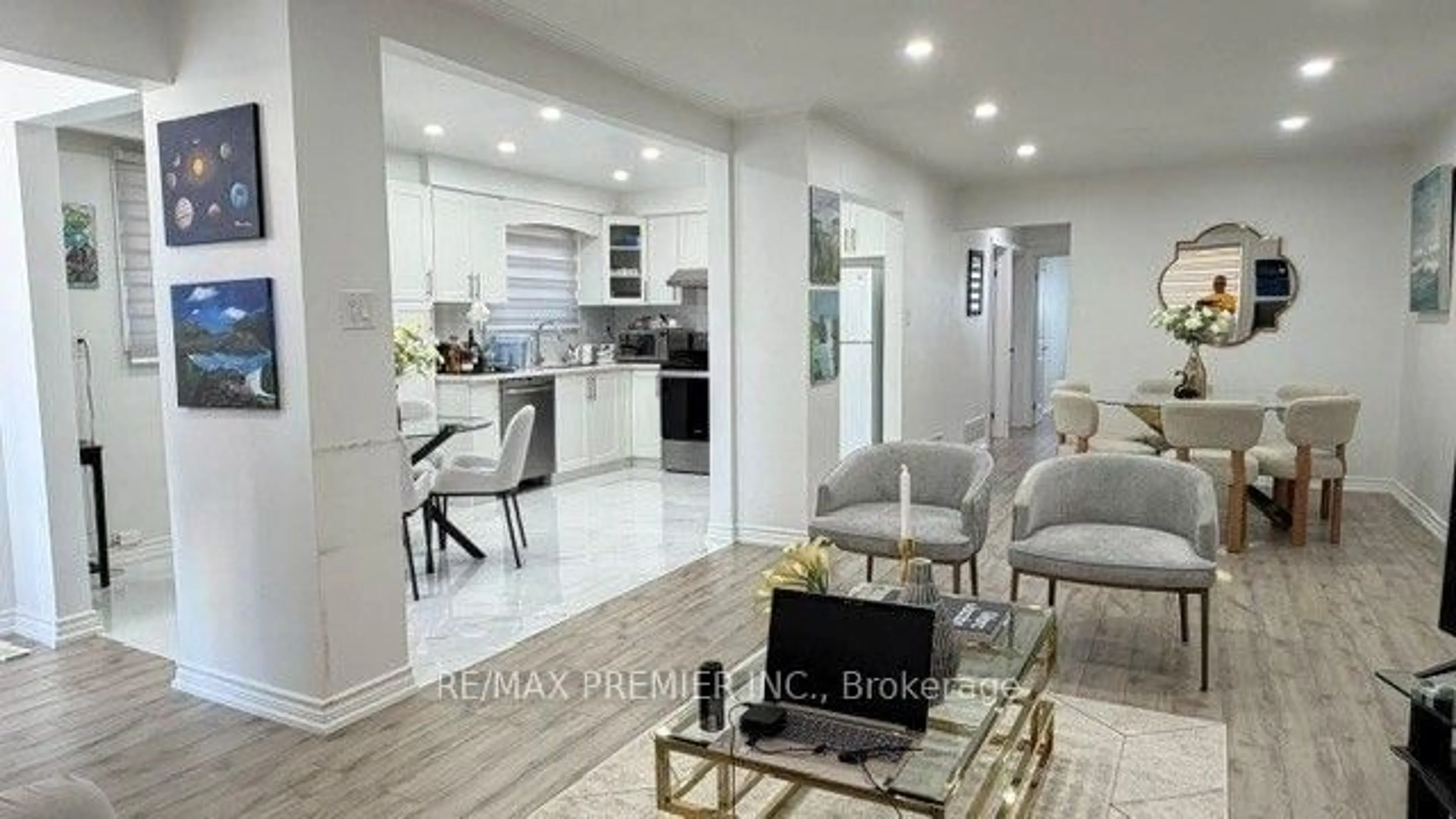 Open concept kitchen, ceramic/tile floor for 15 Madonna Gdns, Toronto Ontario M9L 2T5