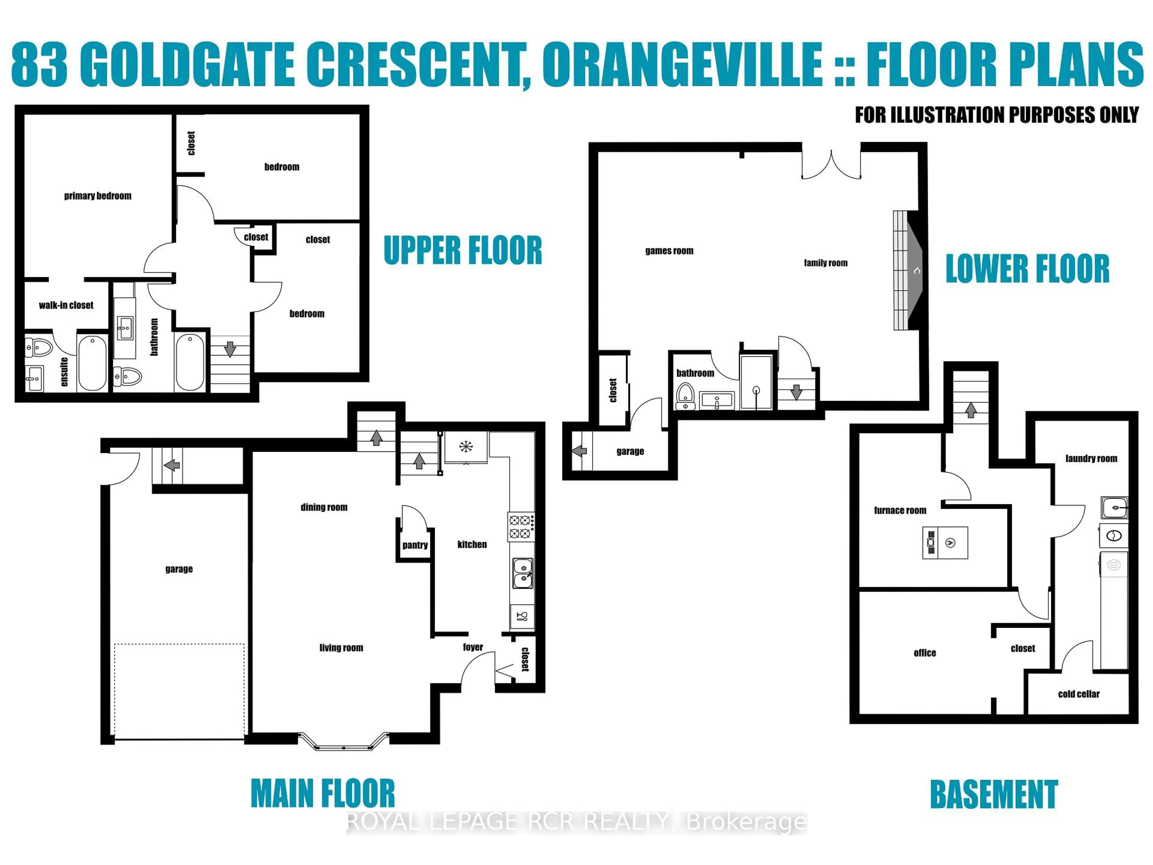 Floor plan for 83 Goldgate Cres, Orangeville Ontario L9W 4B8