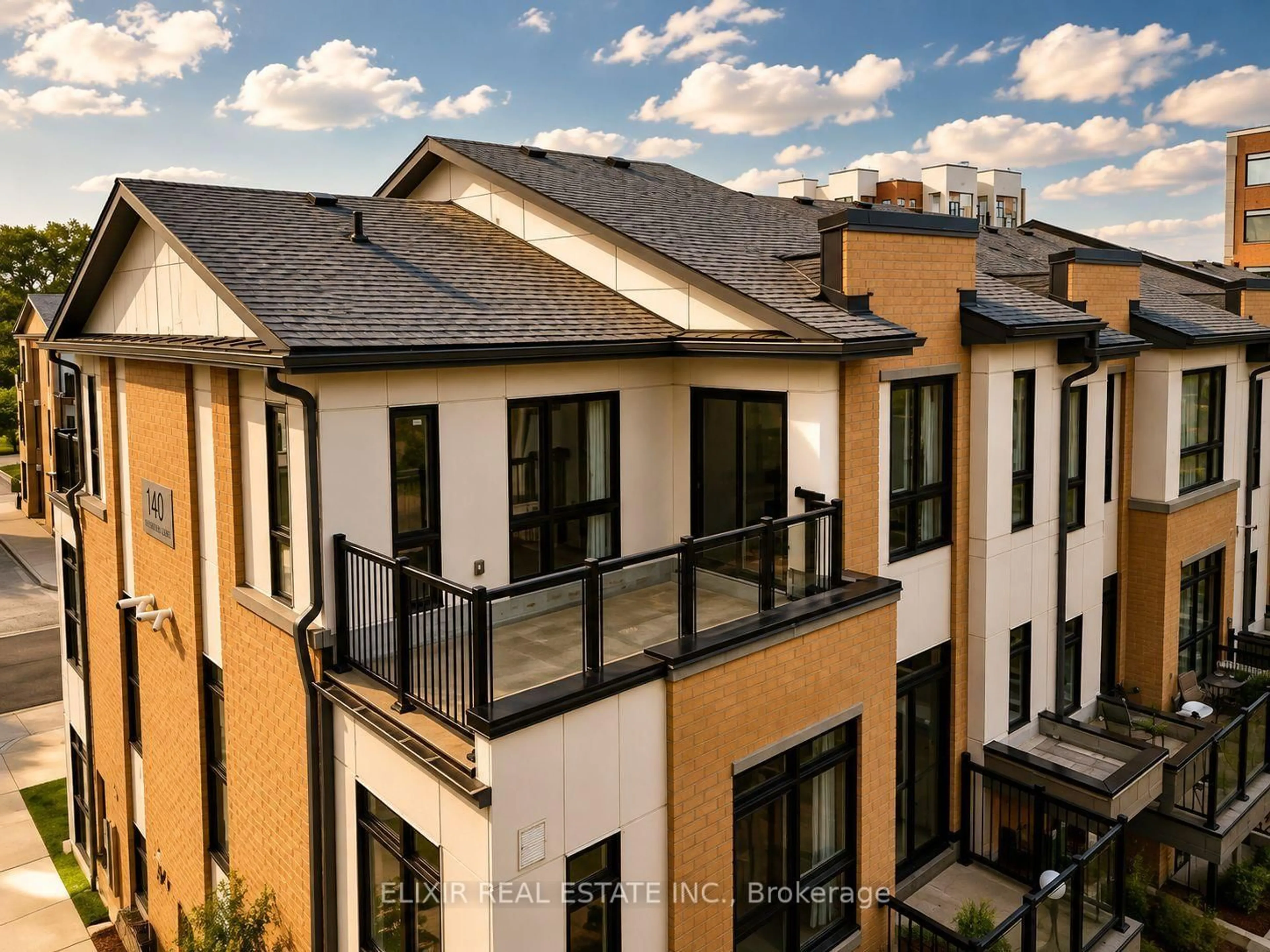 A pic from outside/outdoor area/front of a property/back of a property/a pic from drone, city buildings view from balcony for 140 Canon Jackson Dr #206, Toronto Ontario M6M 0B9