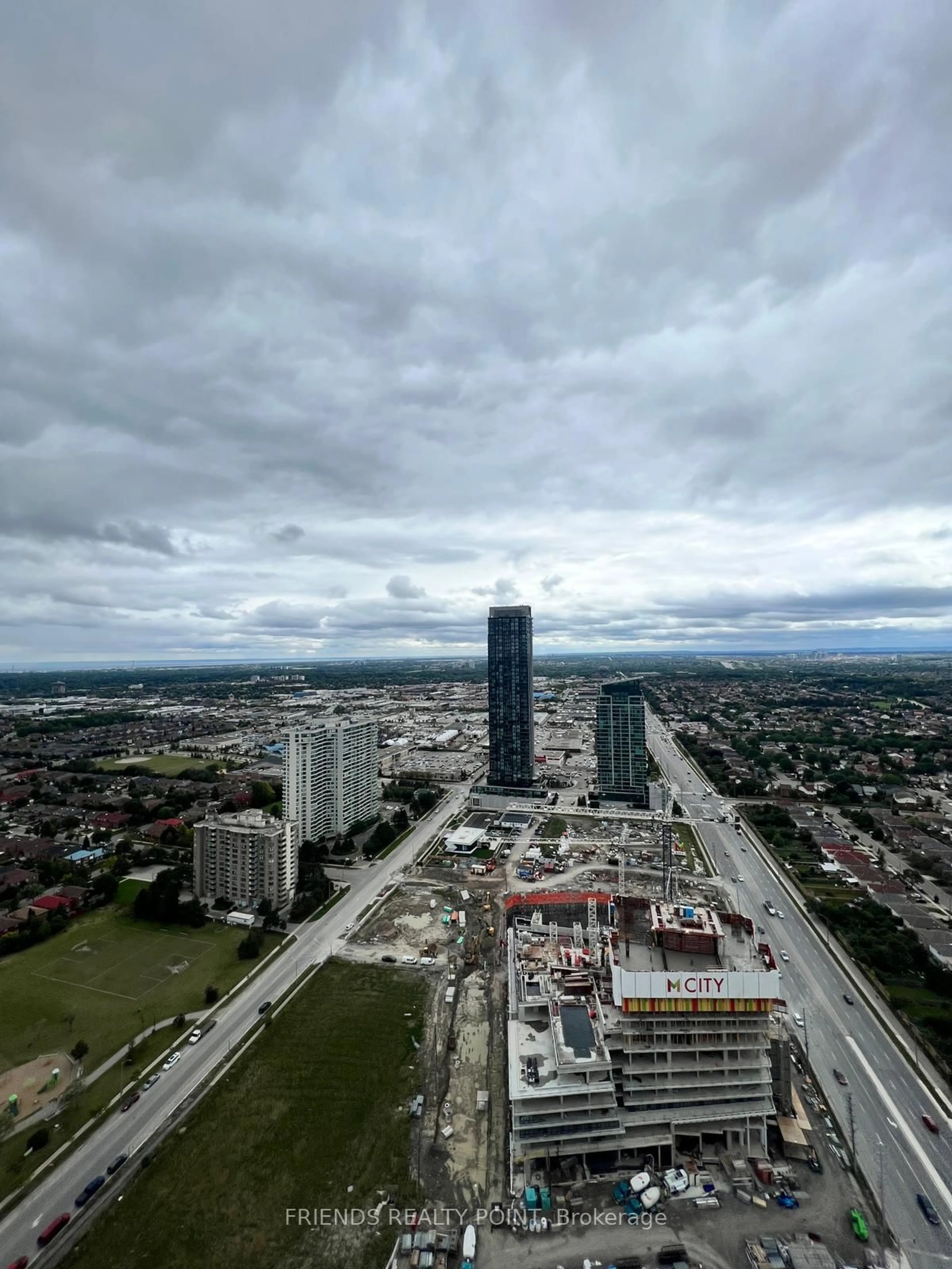 A pic from outside/outdoor area/front of a property/back of a property/a pic from drone, city buildings view from balcony for 3900 Confederation Pkwy #3805, Mississauga Ontario L5B 0M3