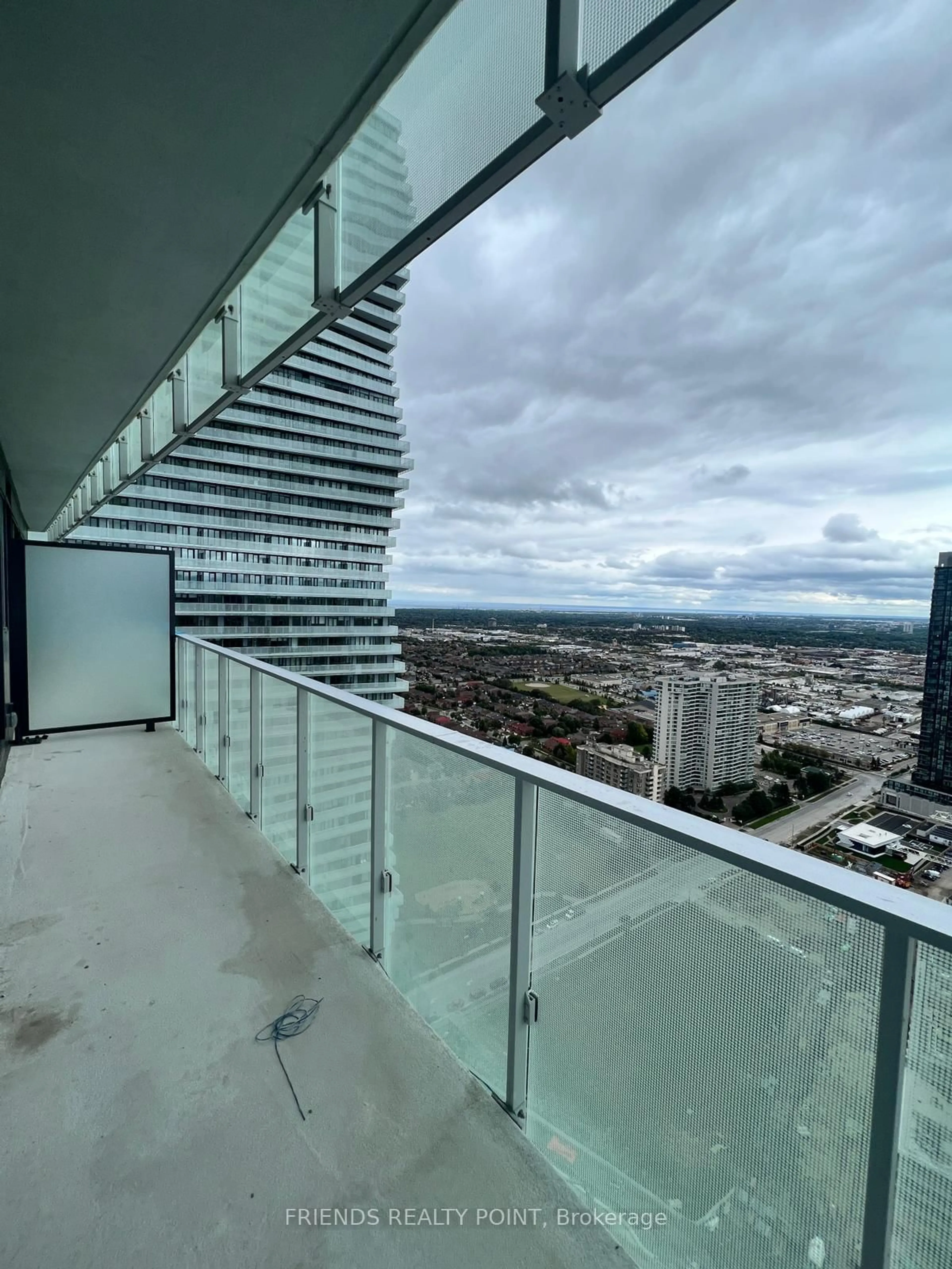 Balcony in the apartment, city buildings view from balcony for 3900 Confederation Pkwy #3805, Mississauga Ontario L5B 0M3