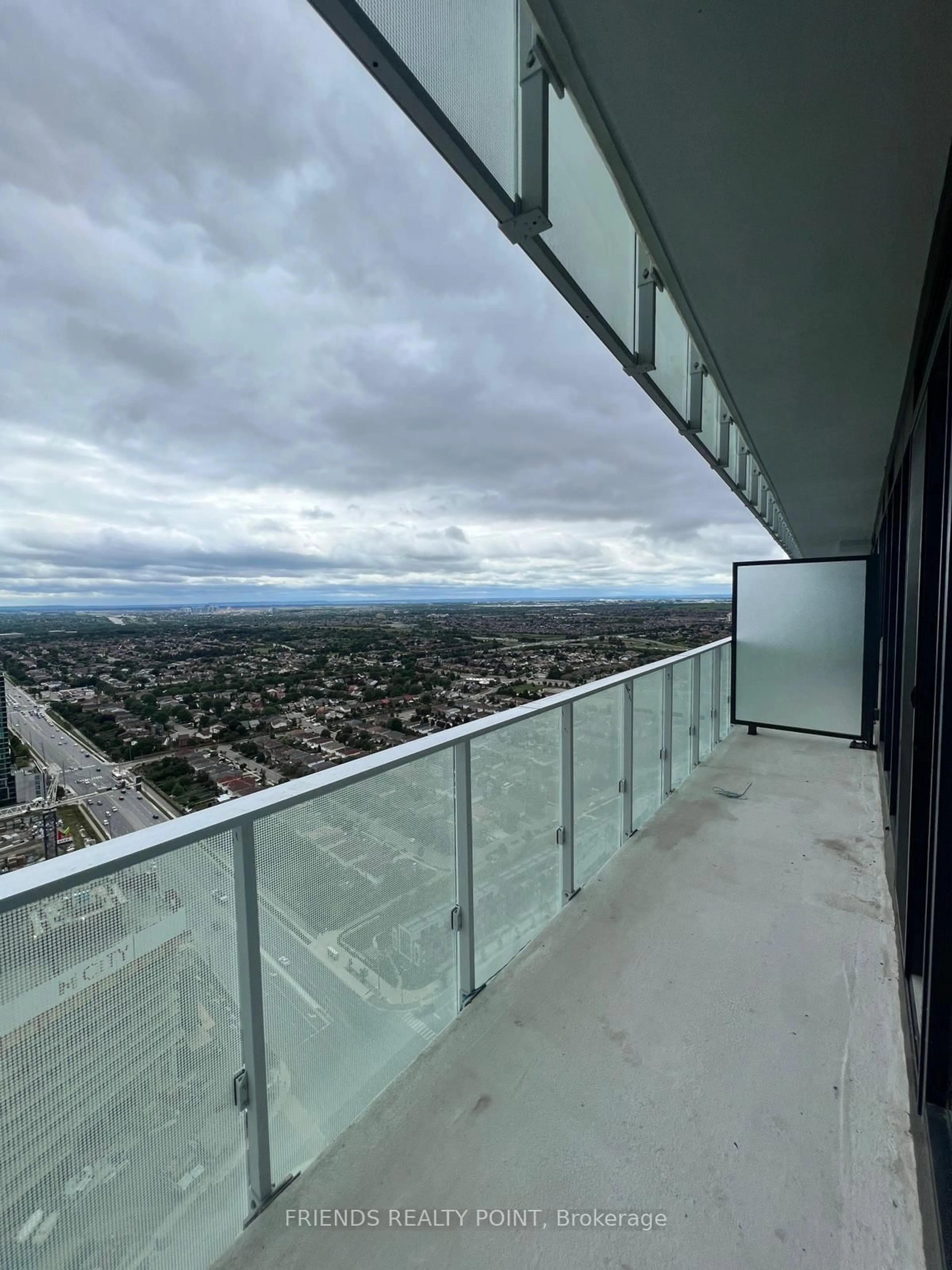 Balcony in the apartment, city buildings view from balcony for 3900 Confederation Pkwy #3805, Mississauga Ontario L5B 0M3