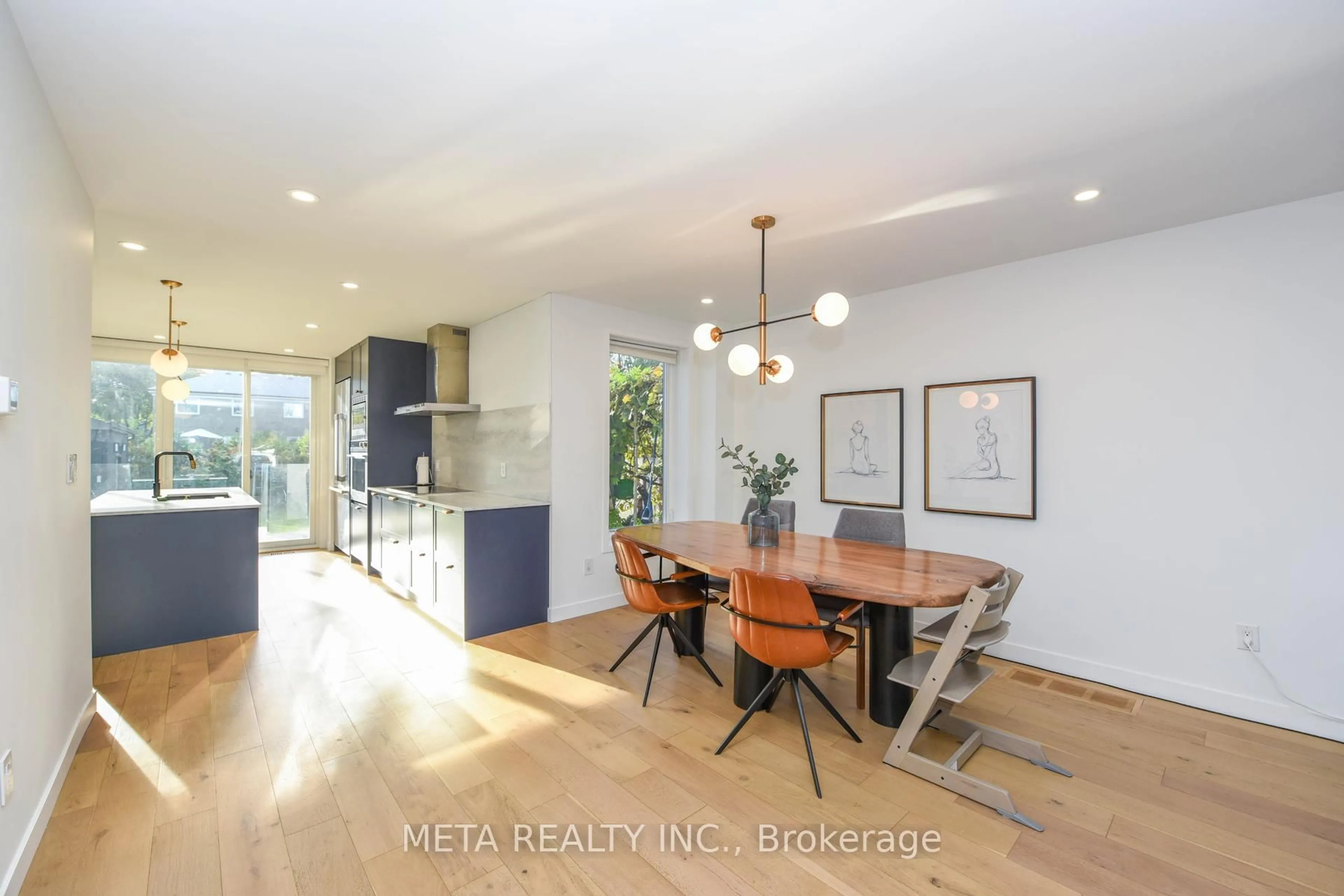 Open concept kitchen, wood/laminate floor for 28 Connorvale Ave, Toronto Ontario M8W 4A1