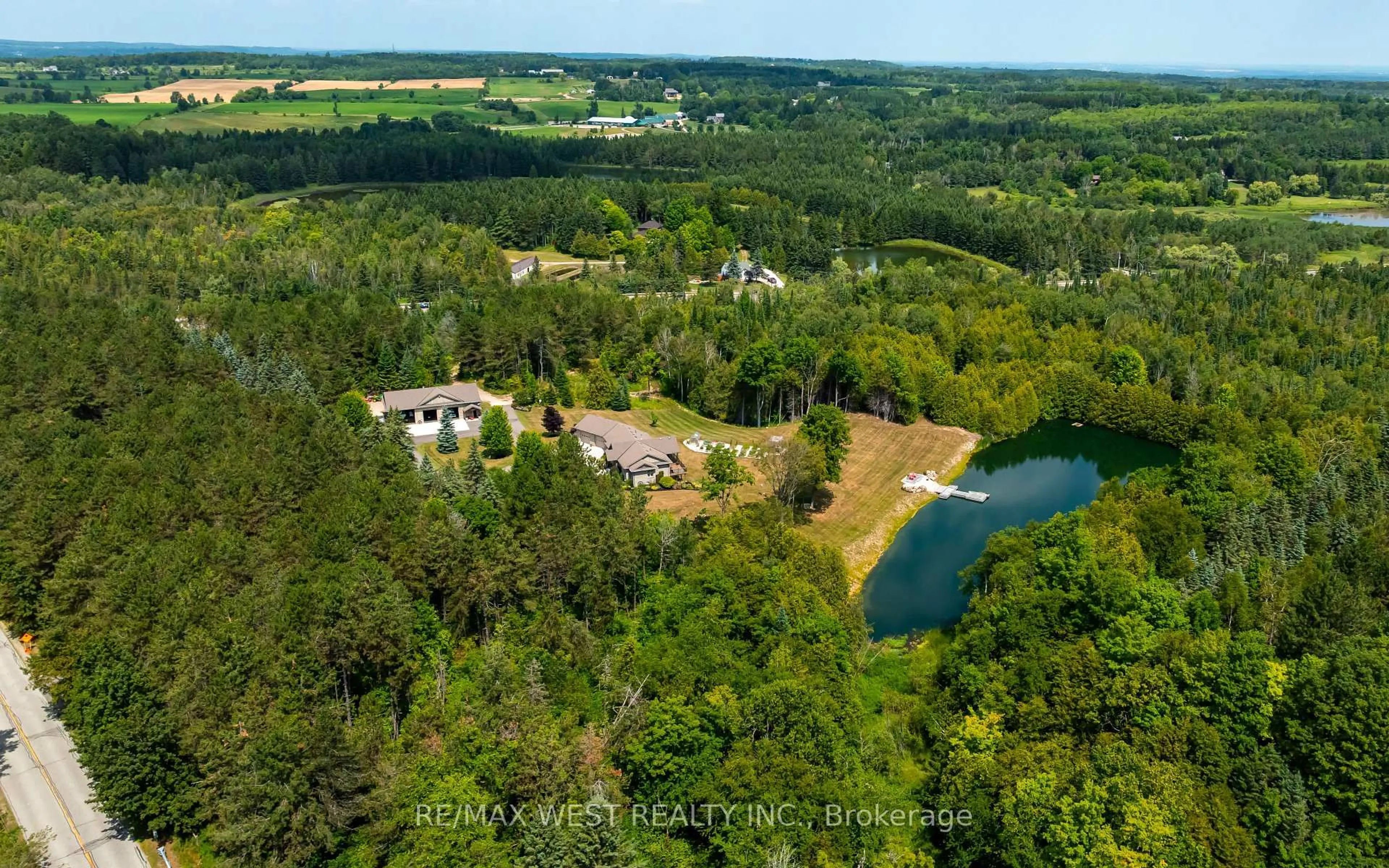 A pic from outside/outdoor area/front of a property/back of a property/a pic from drone, water/lake/river/ocean view for 20341 St Andrews Rd, Caledon Ontario L7K 2E6