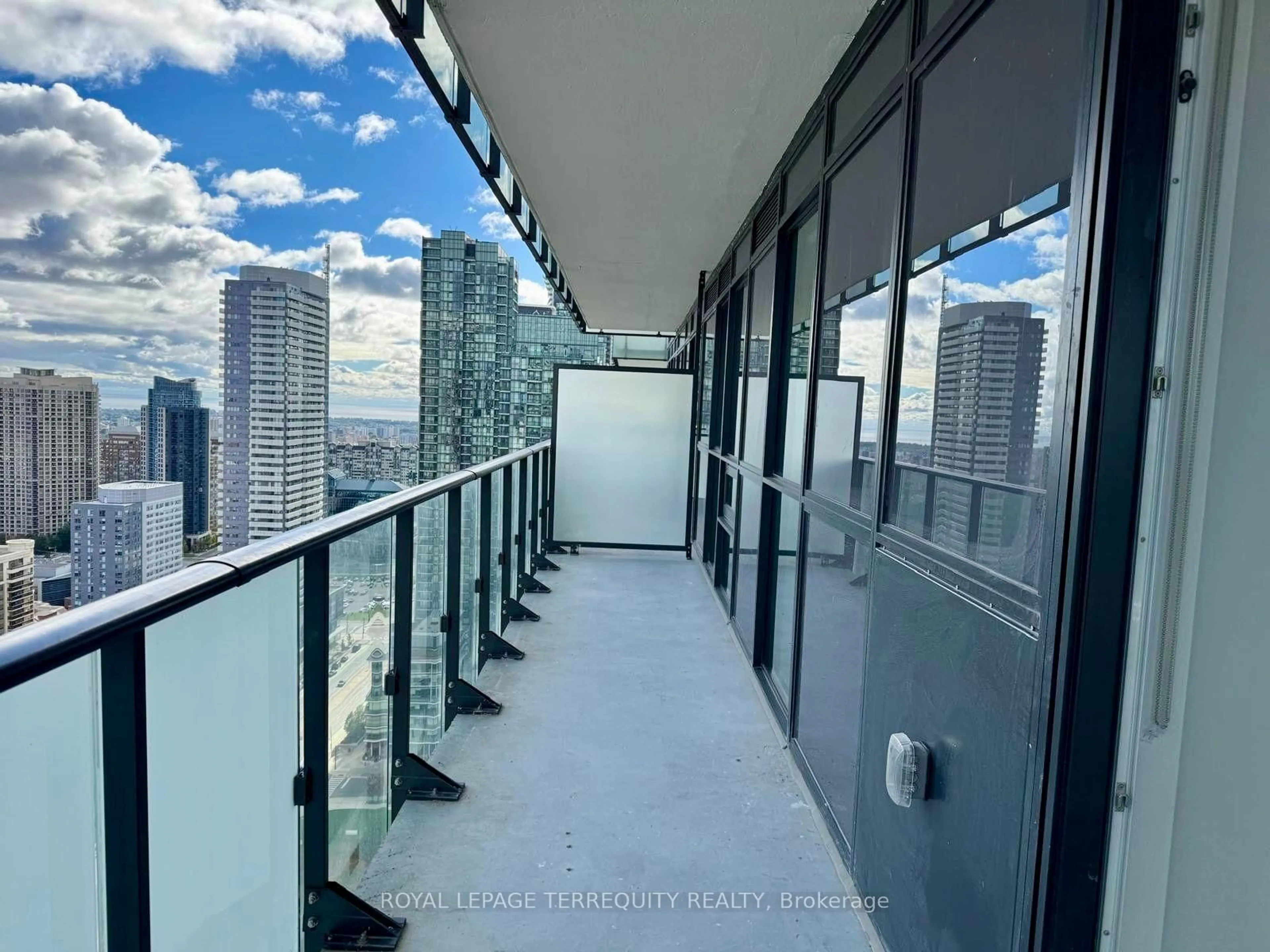 Balcony in the apartment, city buildings view from balcony for 4130 Parkside Village Dr #3004, Mississauga Ontario L5B 0L7