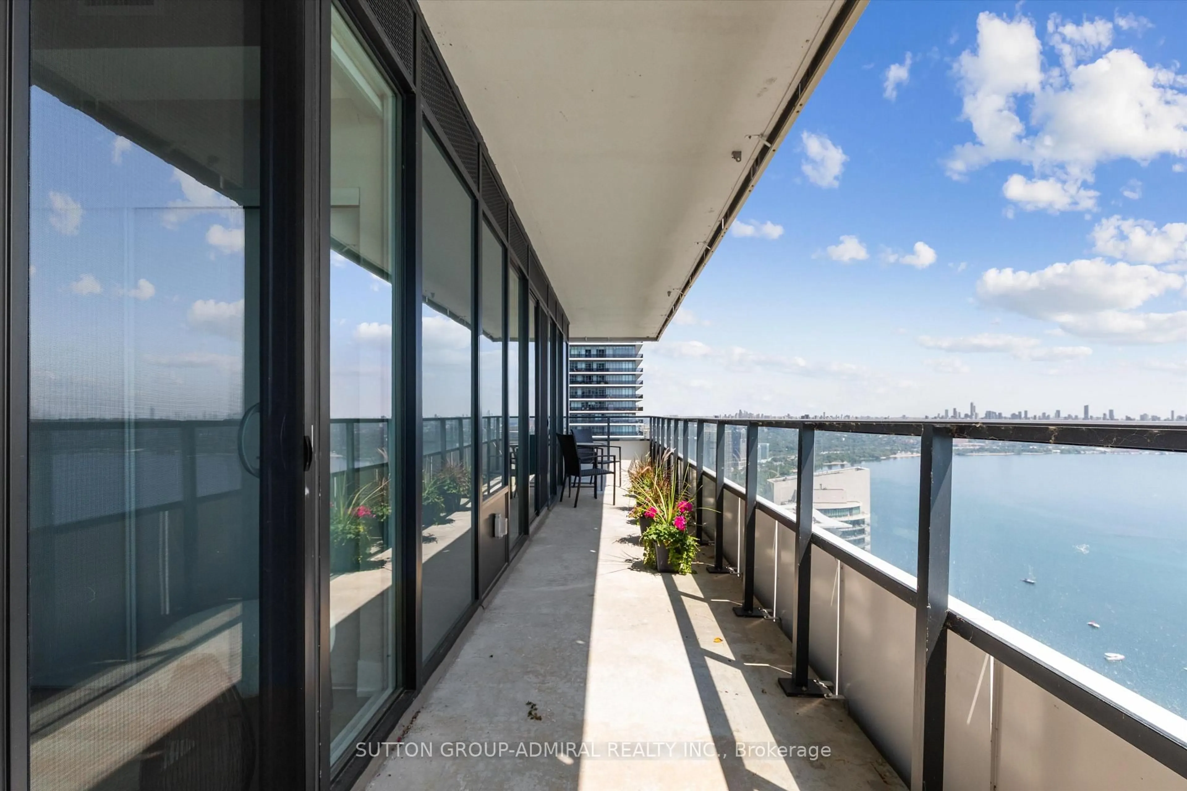 Balcony in the apartment, water/lake/river/ocean view for 30 Shore Breeze Dr #4908, Toronto Ontario M8V 0J1