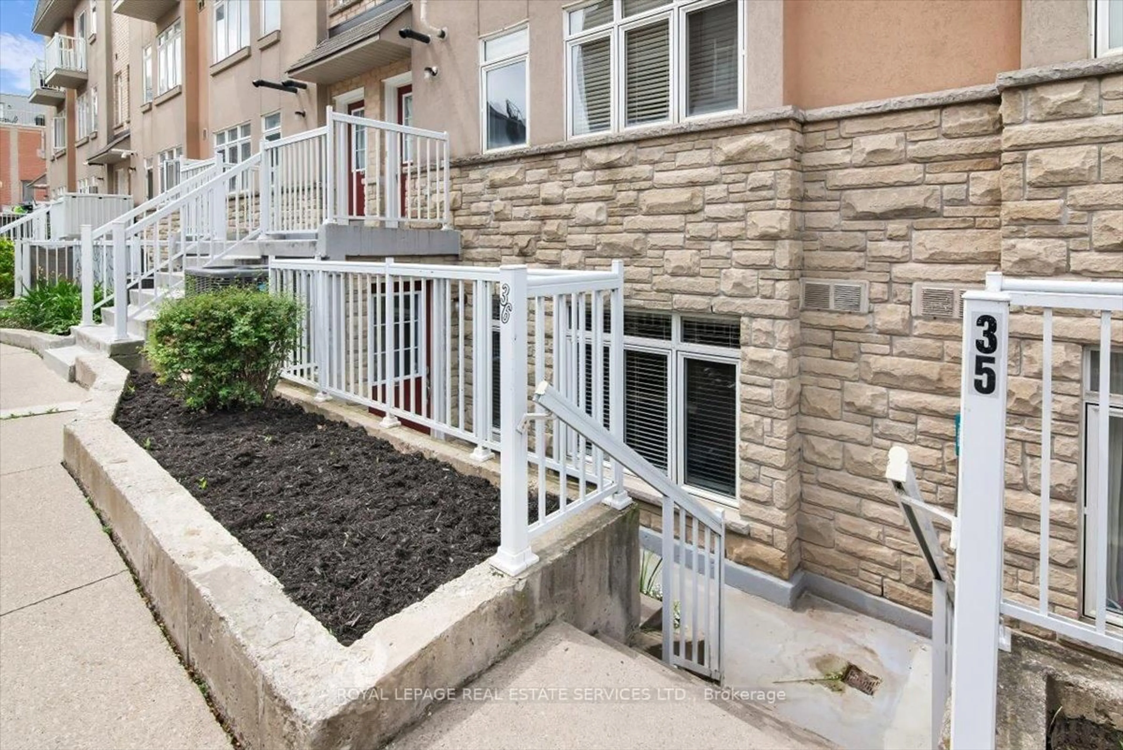 Balcony in the apartment, street for 30 Turntable Cres #36, Toronto Ontario M6H 4K9