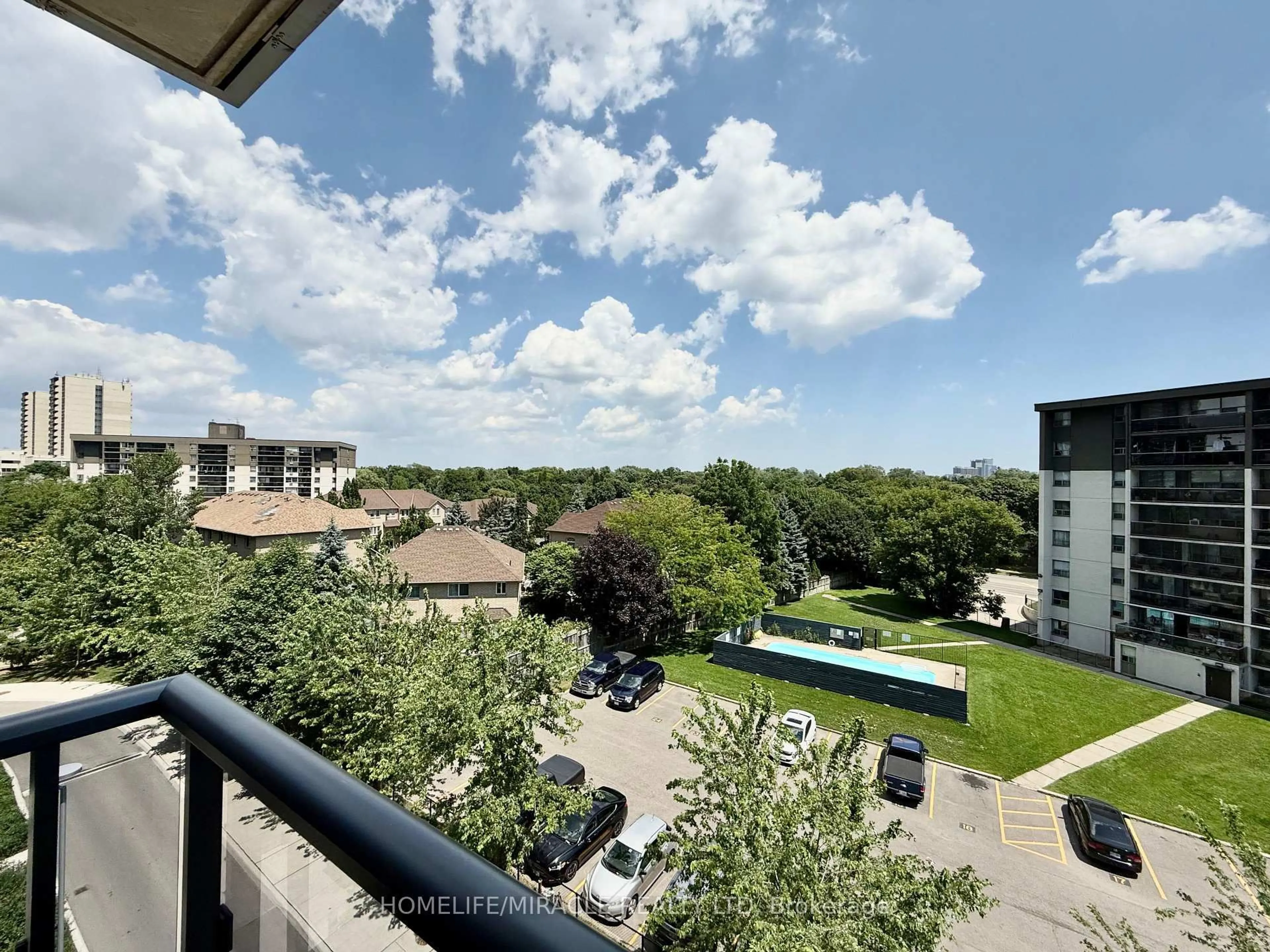 A pic from outside/outdoor area/front of a property/back of a property/a pic from drone, city buildings view from balcony for 26 Gibbs Rd #543, Toronto Ontario M9B 0E3
