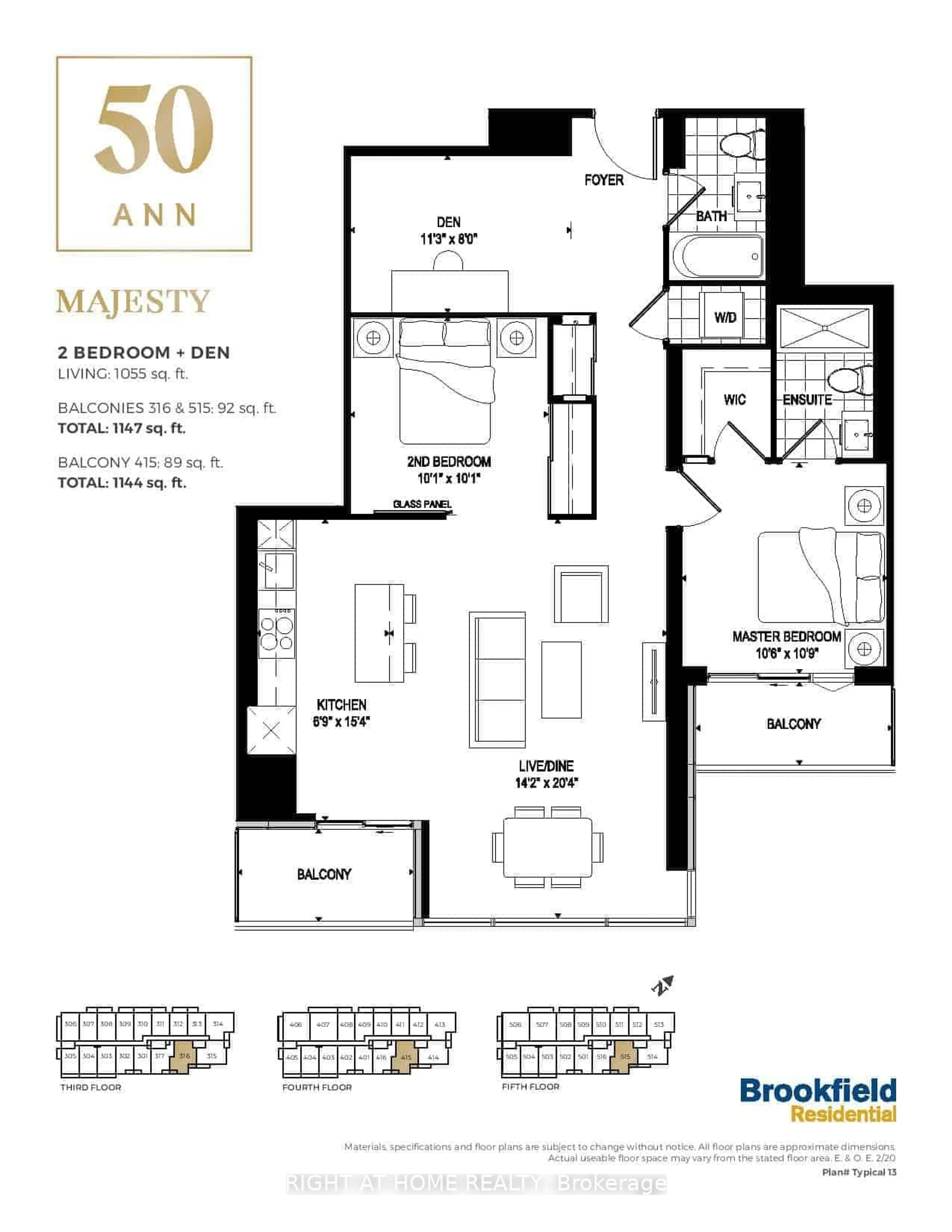 Floor plan for 50 Ann St #316, Caledon Ontario L7E 1B9