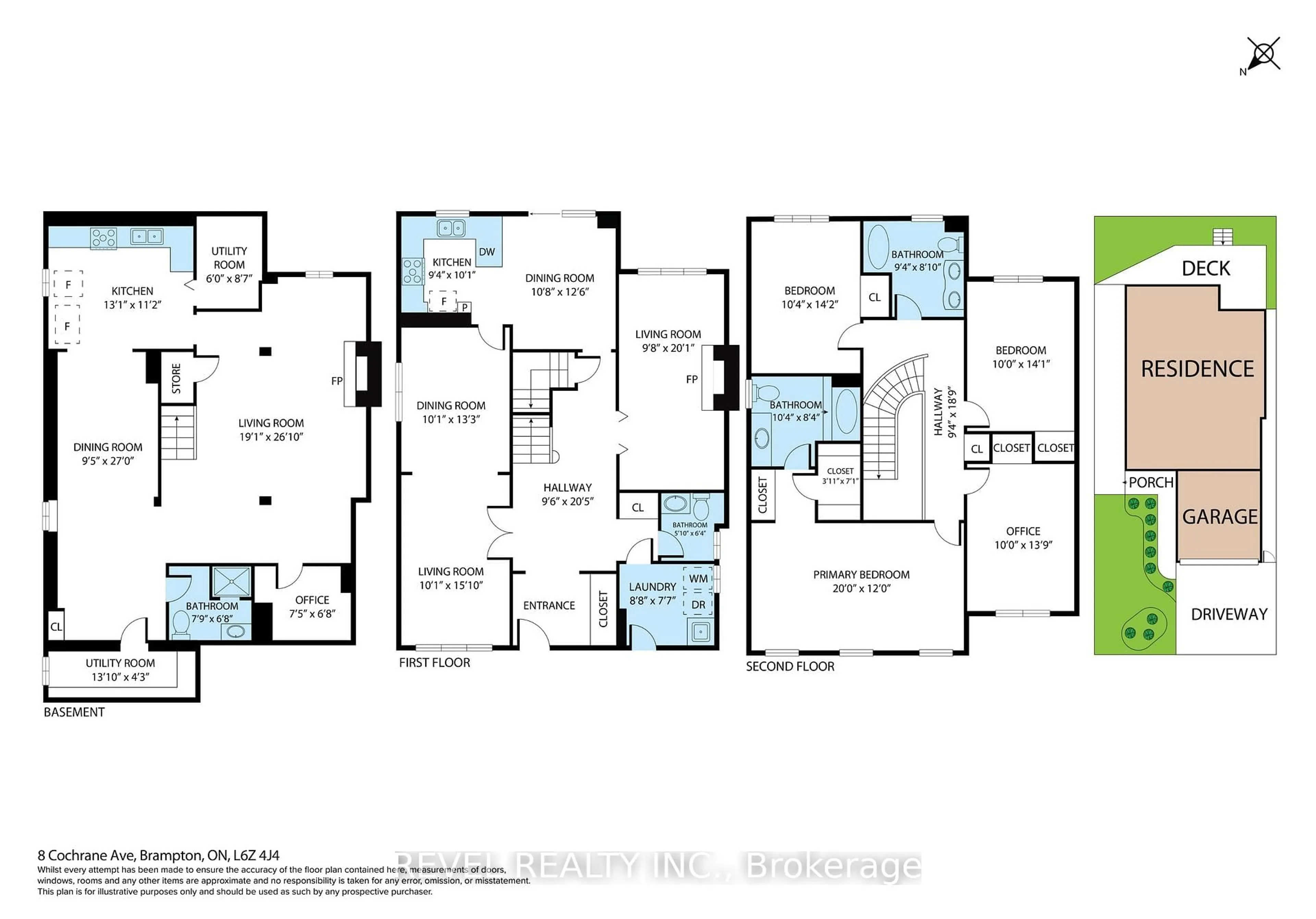Floor plan for 8 Cochrane Ave, Brampton Ontario L6Z 4J4