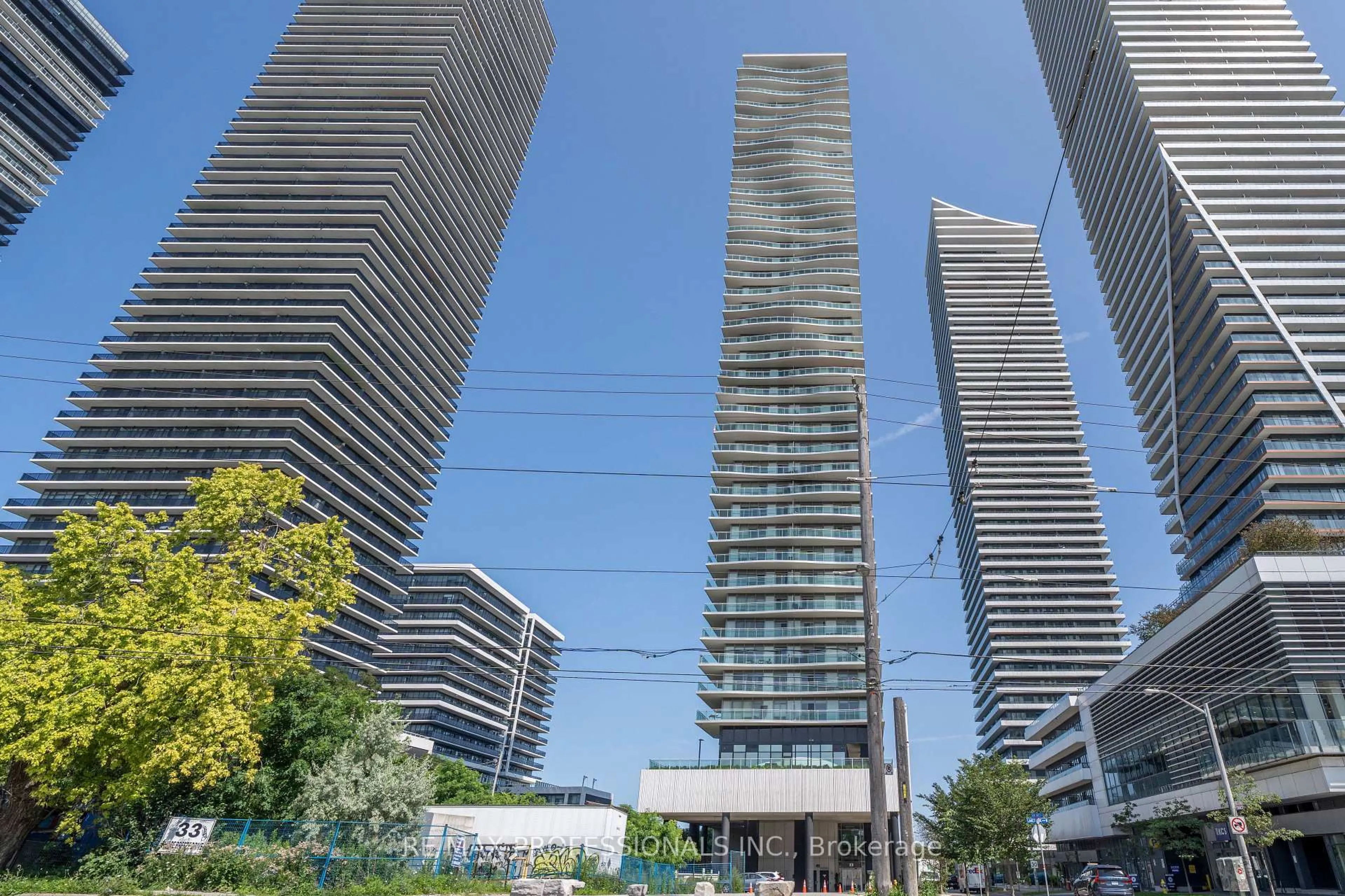 Patio, city buildings view from balcony for 33 Shore Breeze Dr #1904, Toronto Ontario M8V 0G1