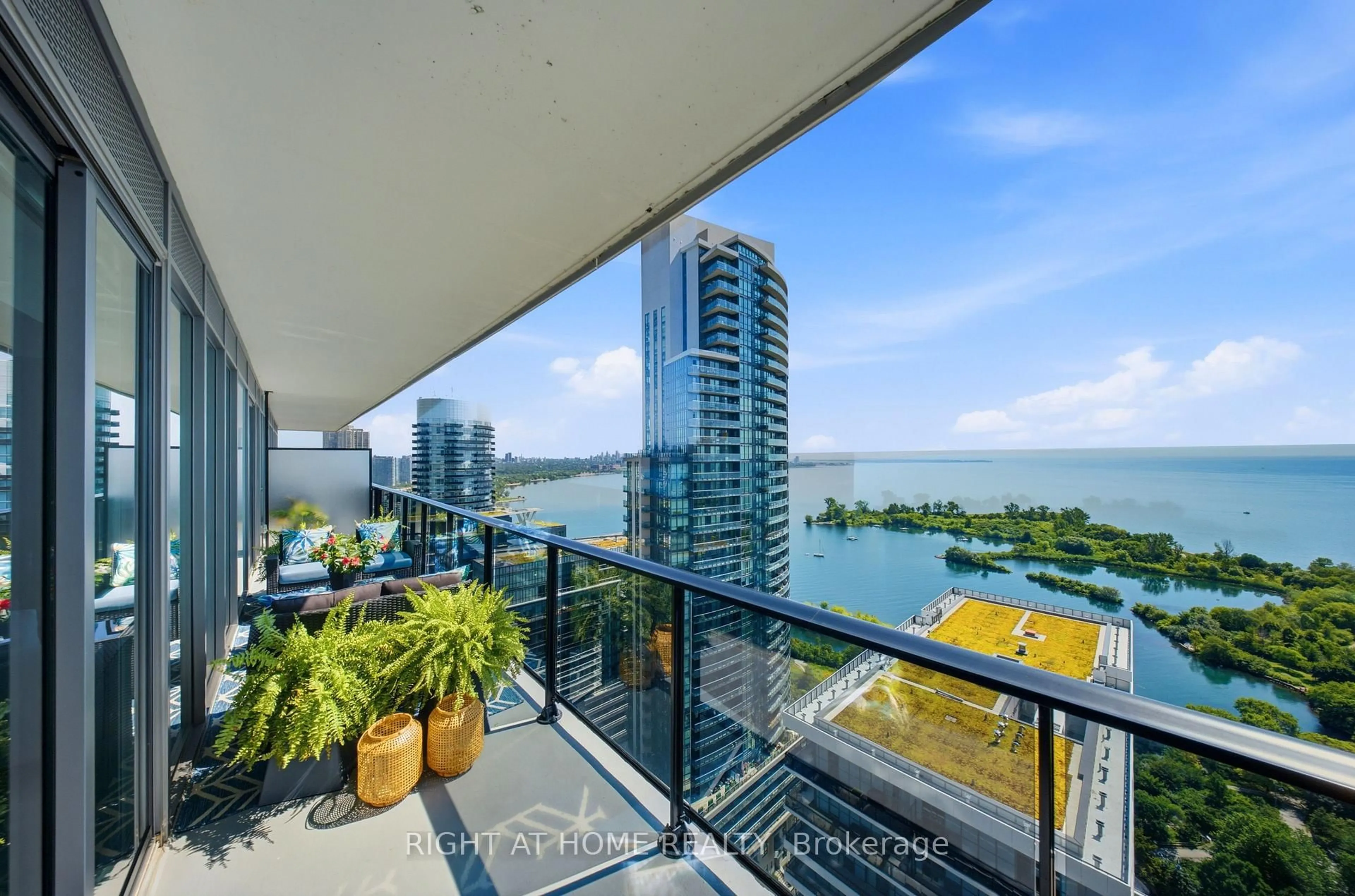 Balcony in the apartment, water/lake/river/ocean view for 70 Annie Craig Dr #2605, Toronto Ontario M8V 0G2
