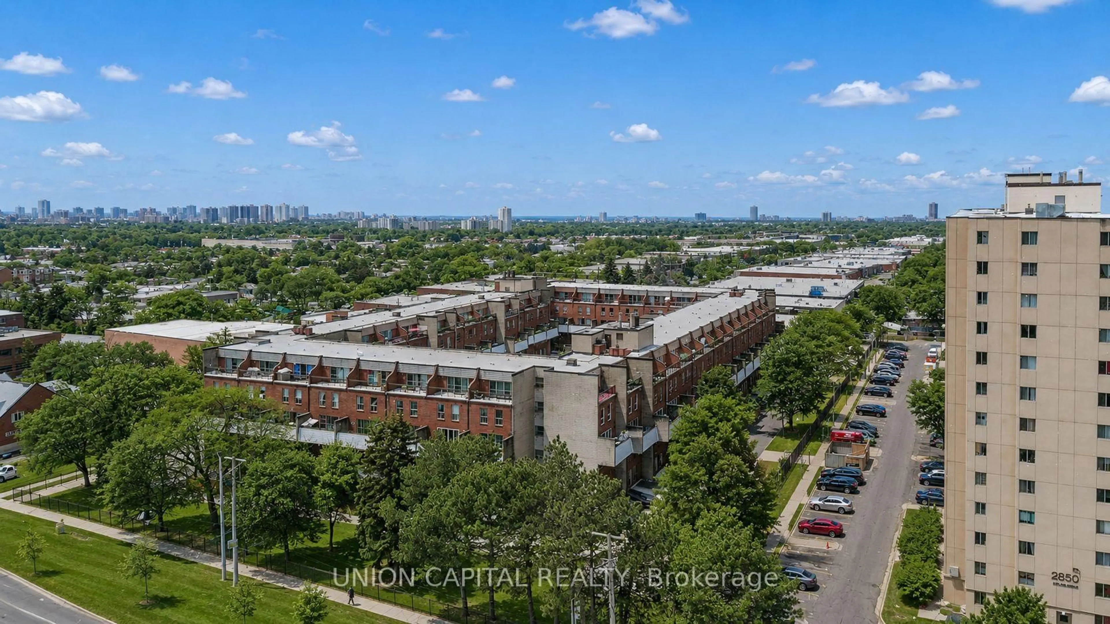 A pic from outside/outdoor area/front of a property/back of a property/a pic from drone, city buildings view from balcony for 10 Eddystone Ave #126, Toronto Ontario M3N 2T2