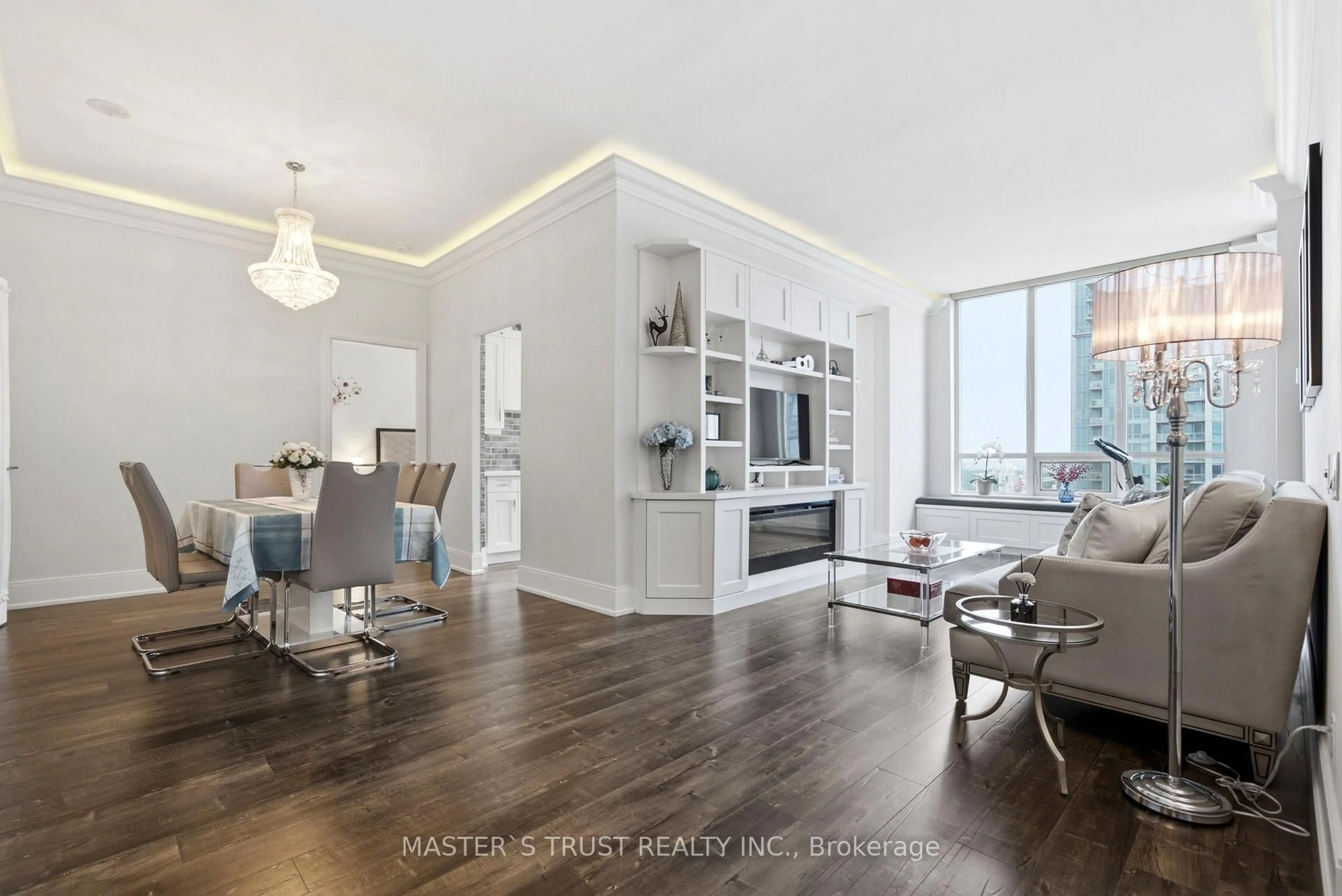 Living room with furniture, unknown for 35 Viking Lane #2844, Toronto Ontario M9B 0A2