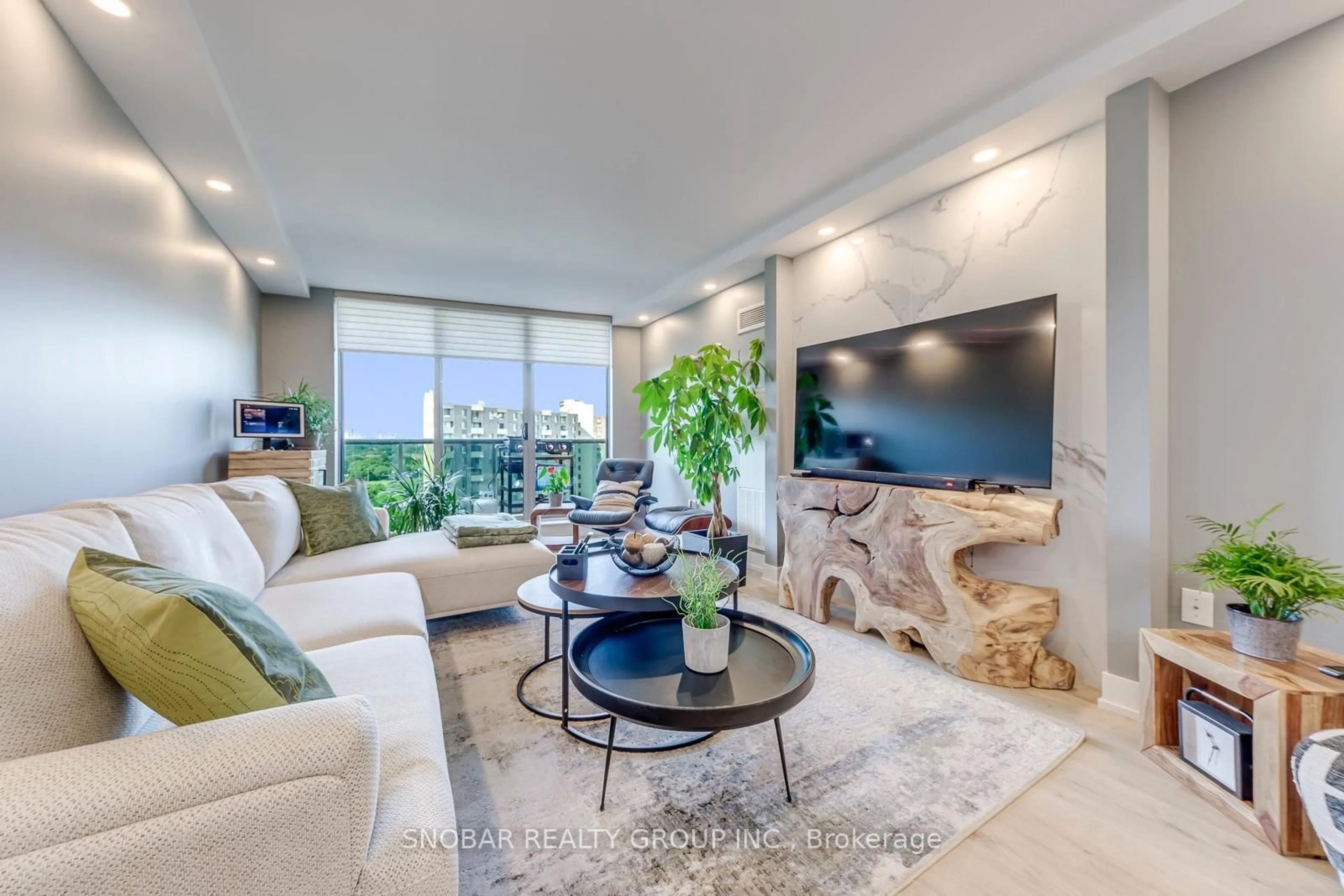 Living room with furniture, unknown for 299 Mill Rd #1510, Toronto Ontario M9C 4V9