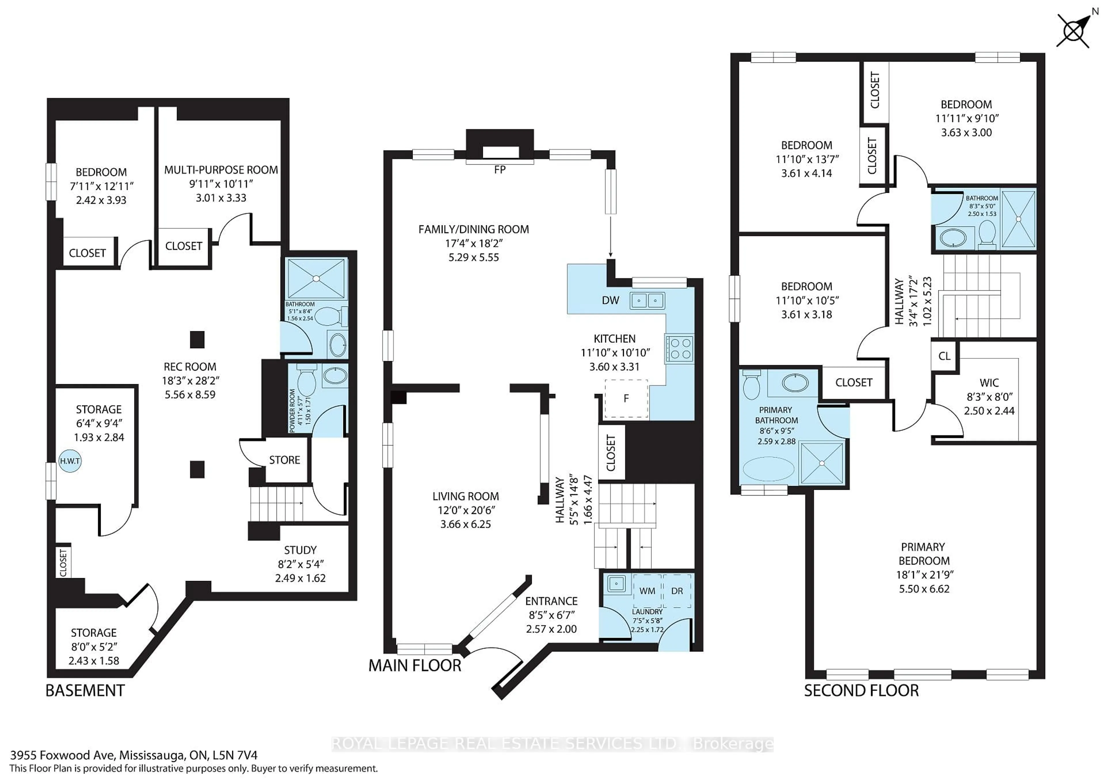 Floor plan for 3955 Foxwood Ave, Mississauga Ontario L5N 7V4