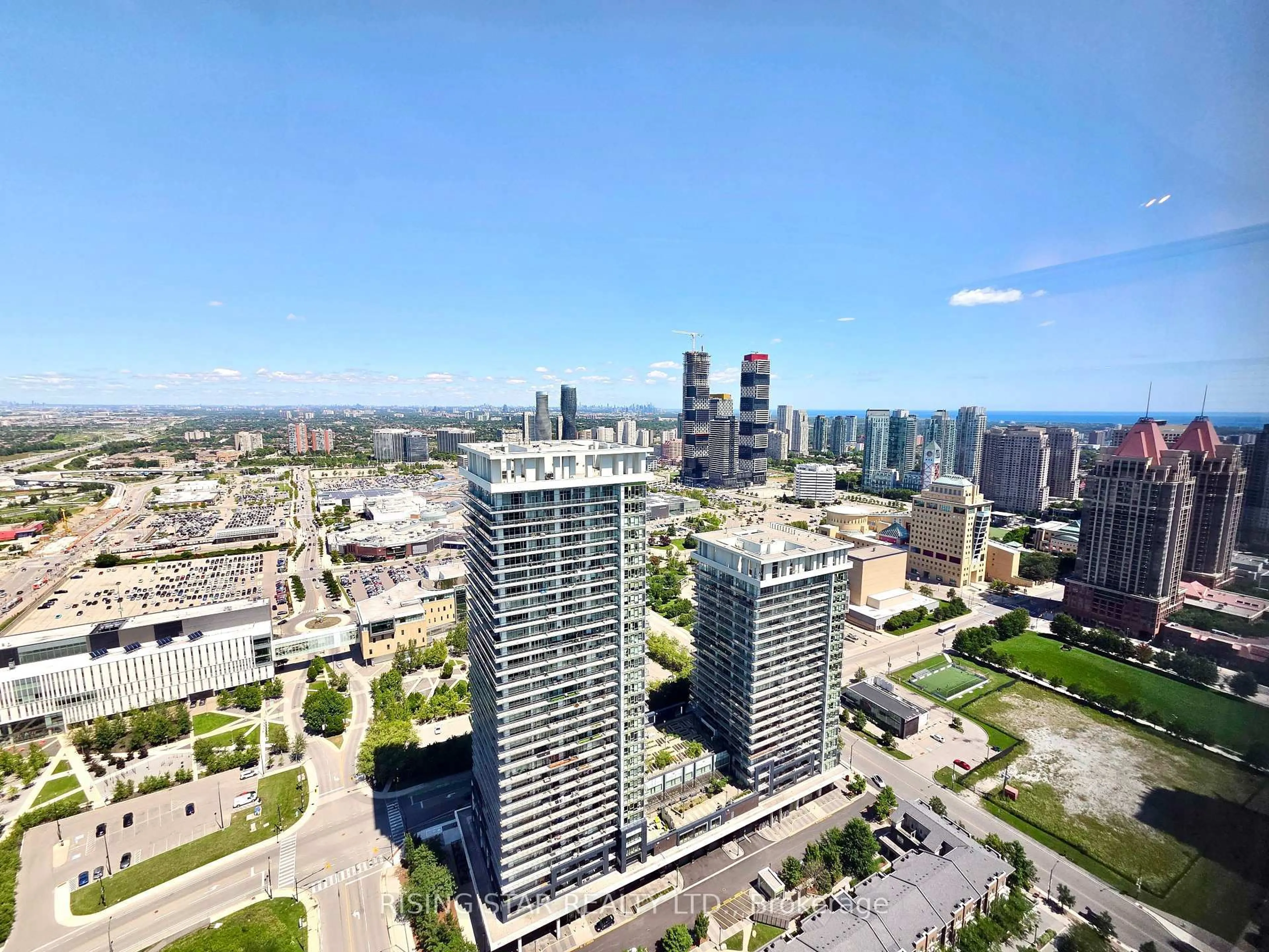 A pic from outside/outdoor area/front of a property/back of a property/a pic from drone, city buildings view from balcony for 395 Square One Dr #3703, Mississauga Ontario L5B 0P6