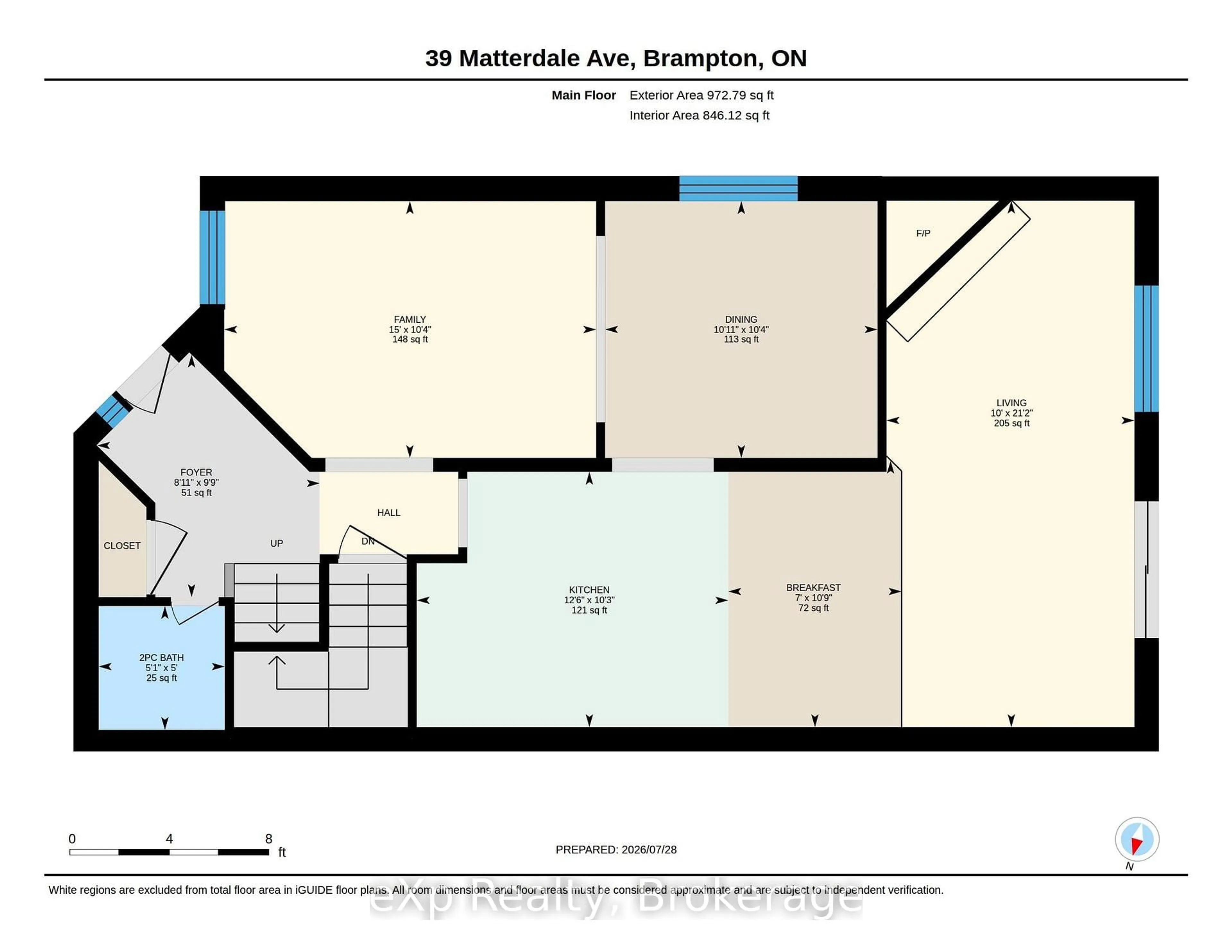 Floor plan for 39 Matterdale Ave, Brampton Ontario L6Y 4J6