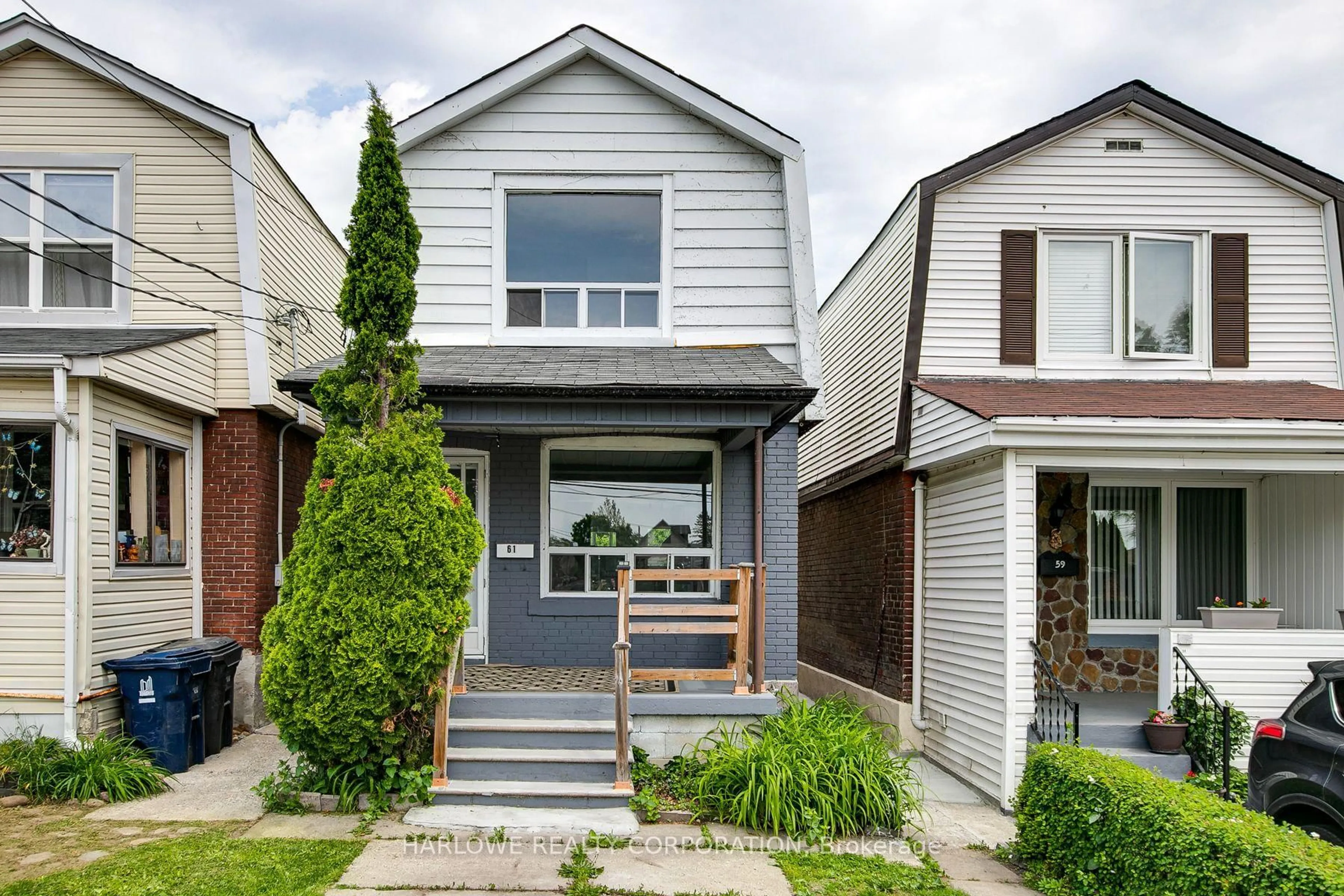 Home with brick exterior material, street for 61 Castleton Ave, Toronto Ontario M6N 3Z7