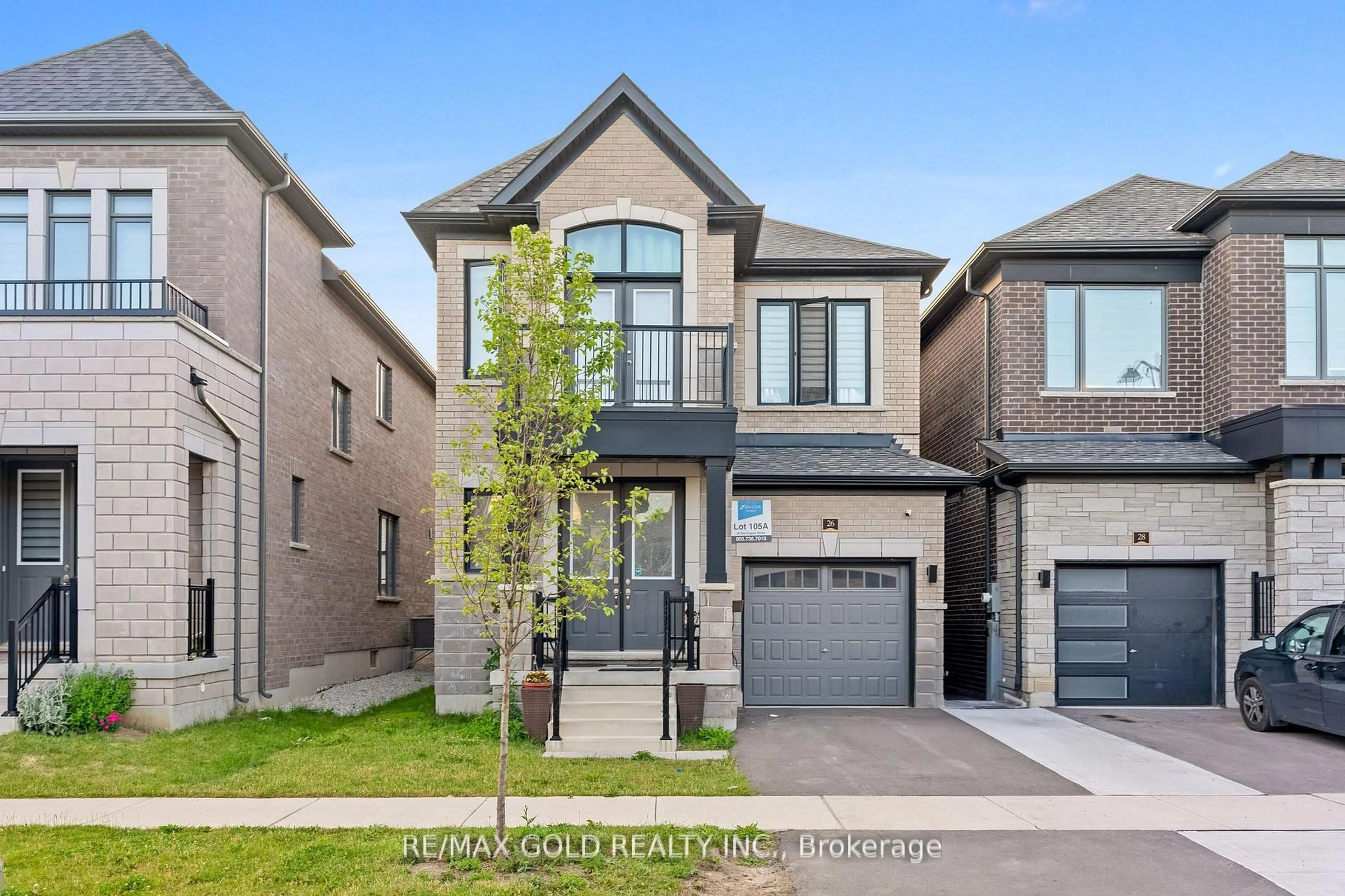 Home with brick exterior material, street for 26 Del Grappa St, Caledon Ontario L7C 4L1