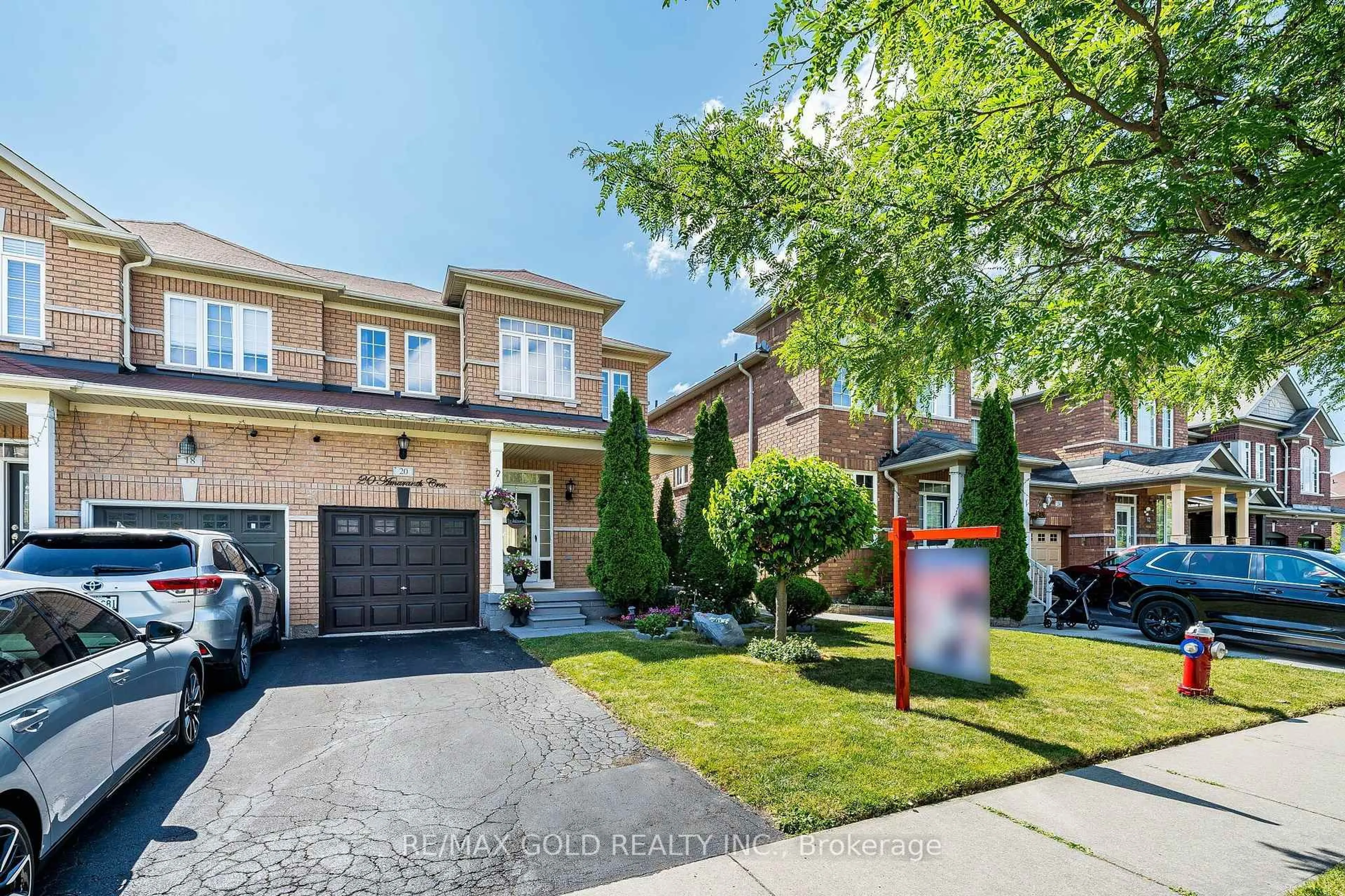 Home with brick exterior material, street for 20 Amaranth Cres, Brampton Ontario L7A 0L7