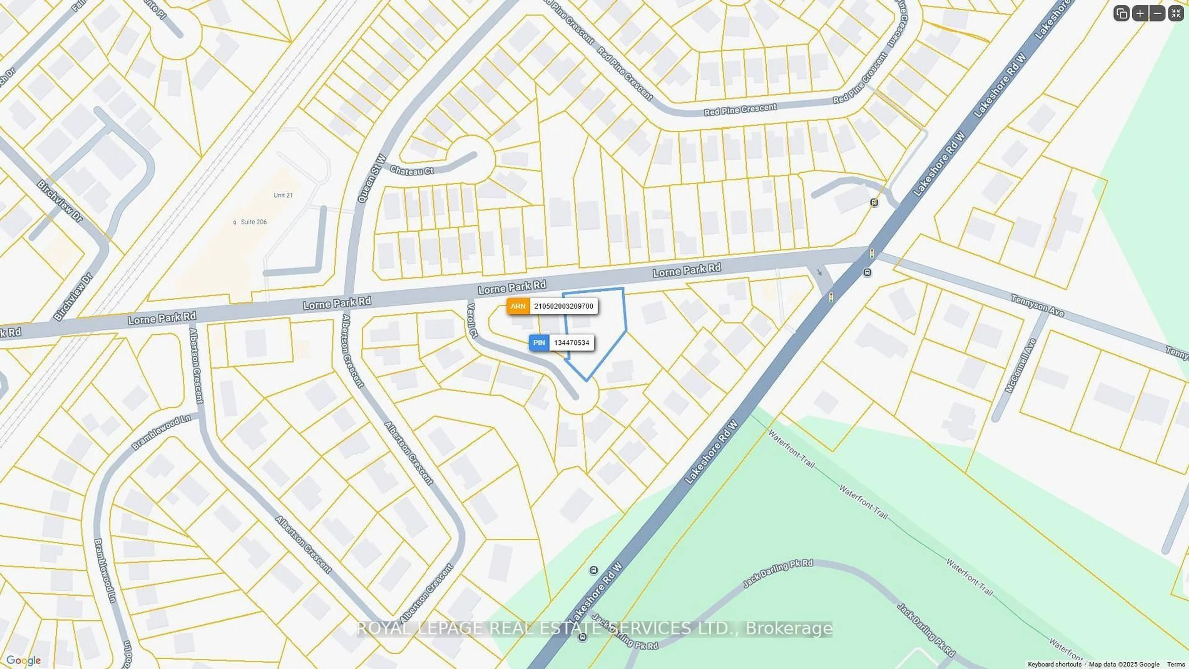 Picture of a map for 1050 Lorne Park Rd, Mississauga Ontario L5H 3A2