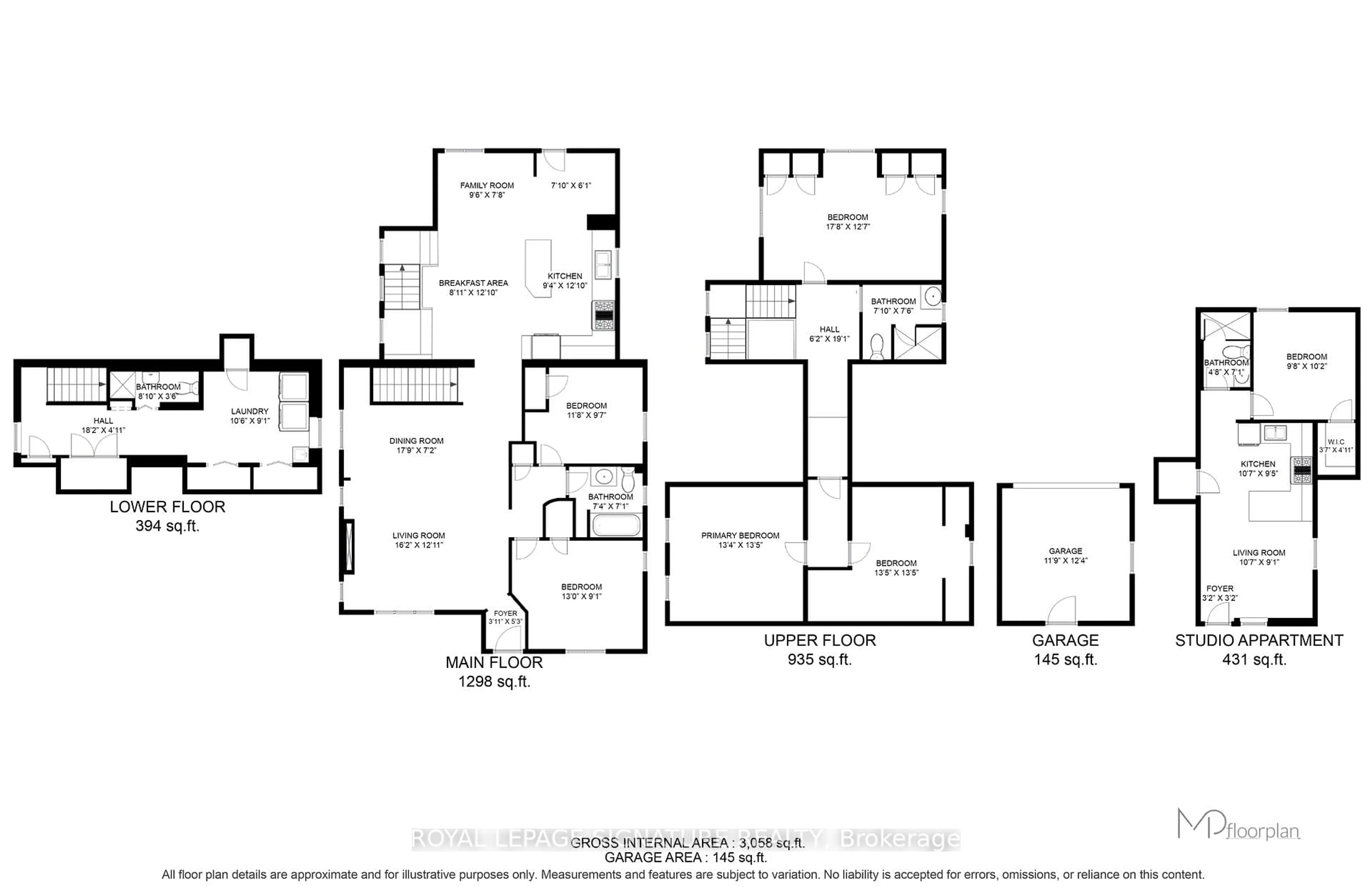 Floor plan for 83 Mill St, Brampton Ontario L6Y 1S9