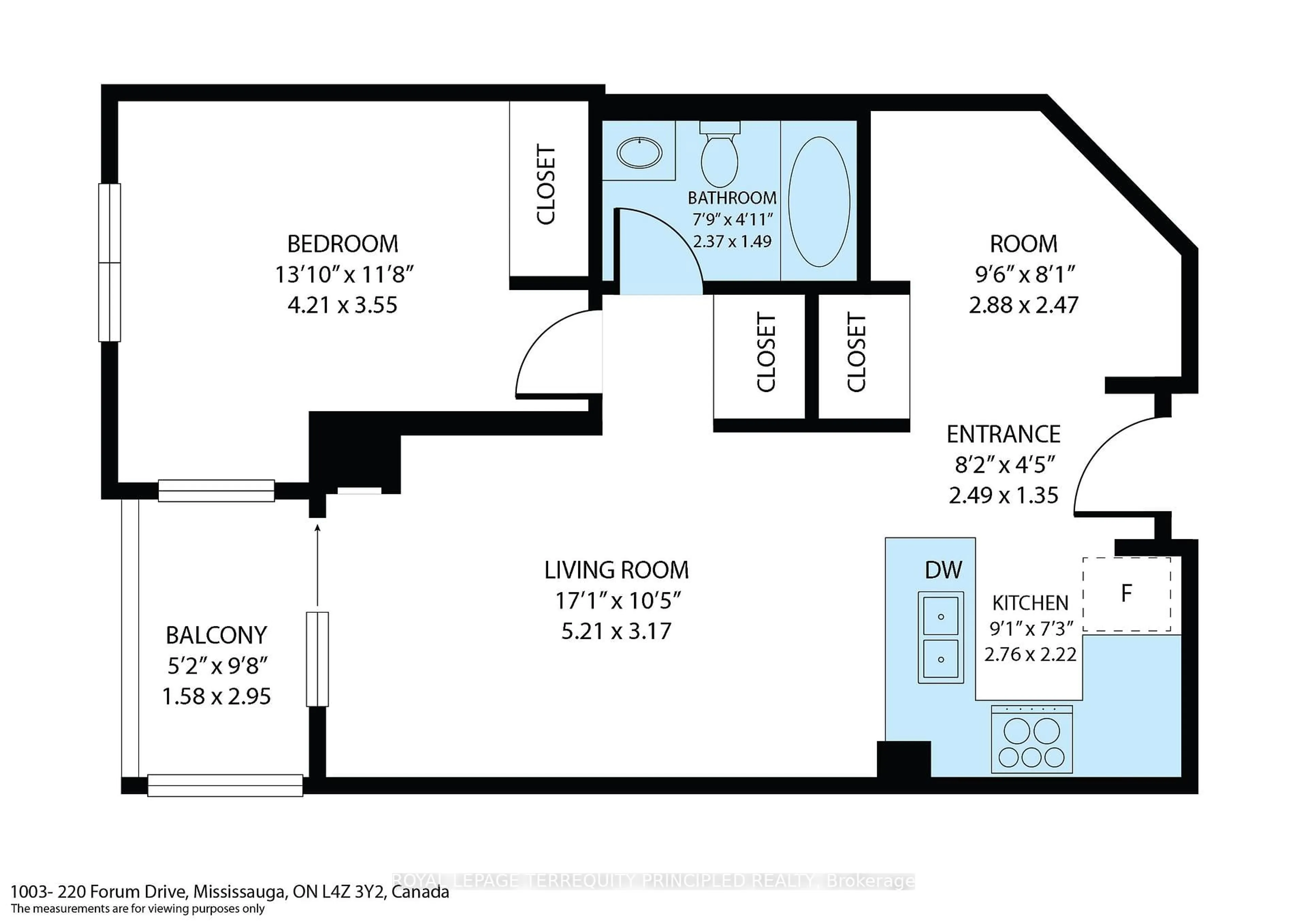 Floor plan for 220 Forum Dr #1003, Mississauga Ontario L4Z 4K1