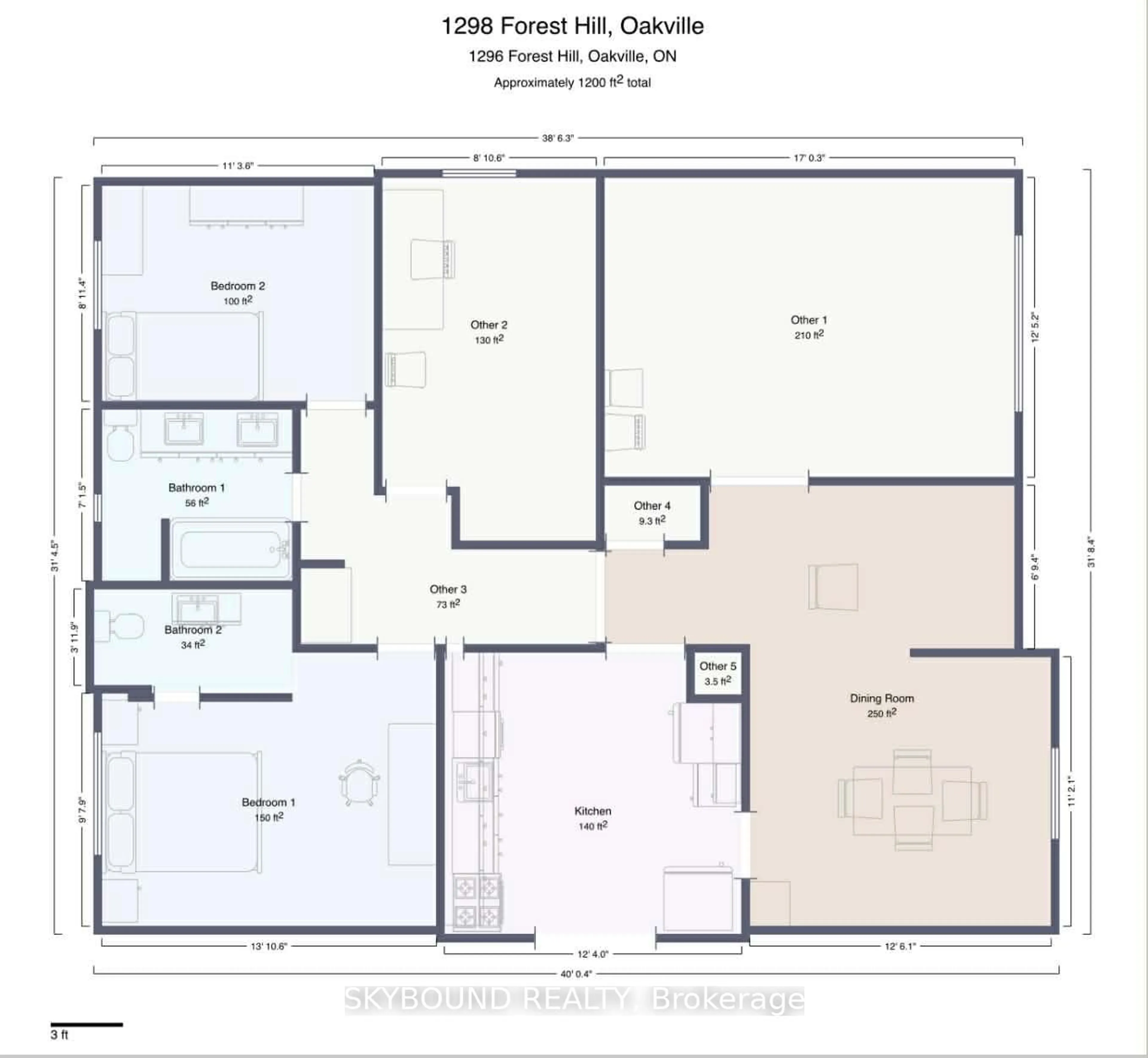 Floor plan for 1298 Forest Hill, Oakville Ontario L6H 2S4