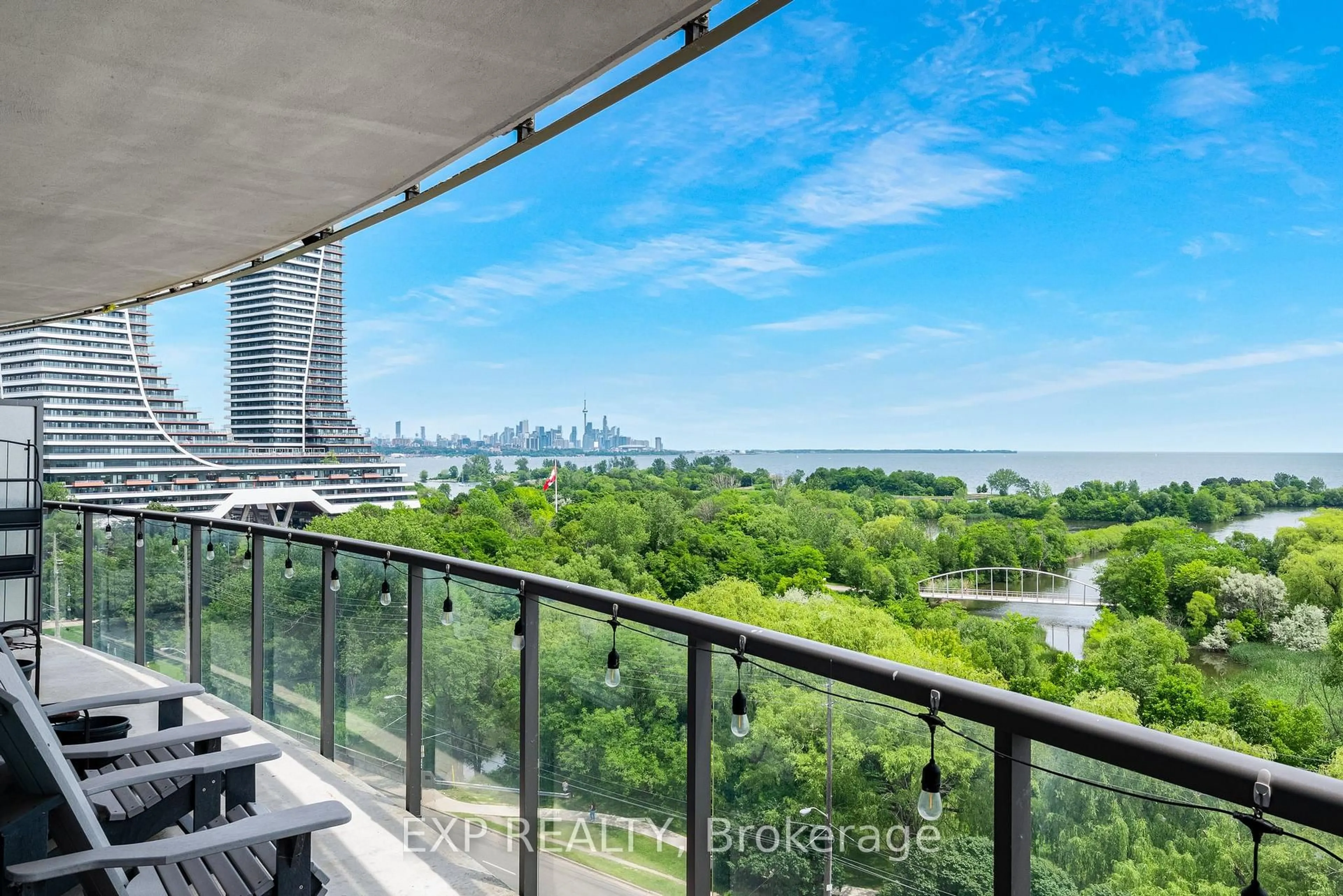 Balcony in the apartment, water/lake/river/ocean view for 2230 Lake Shore Blvd #808, Toronto Ontario M8V 0B2