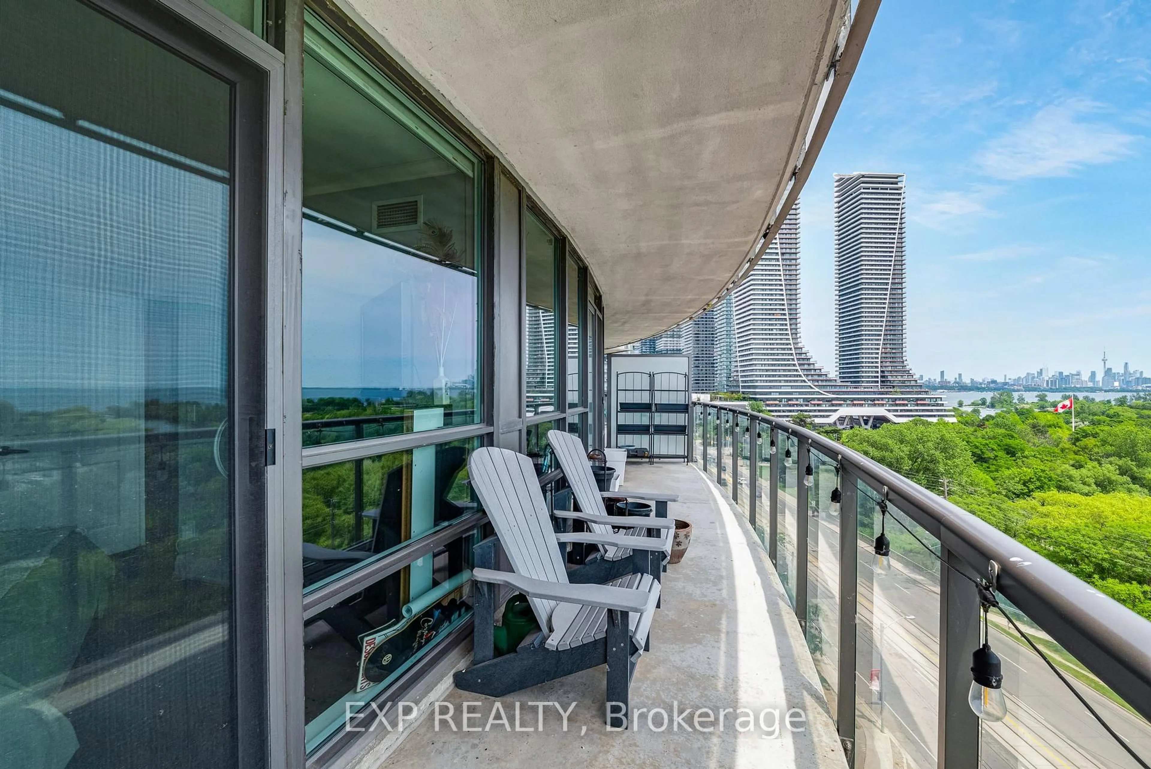 Balcony in the apartment, water/lake/river/ocean view for 2230 Lake Shore Blvd #808, Toronto Ontario M8V 0B2