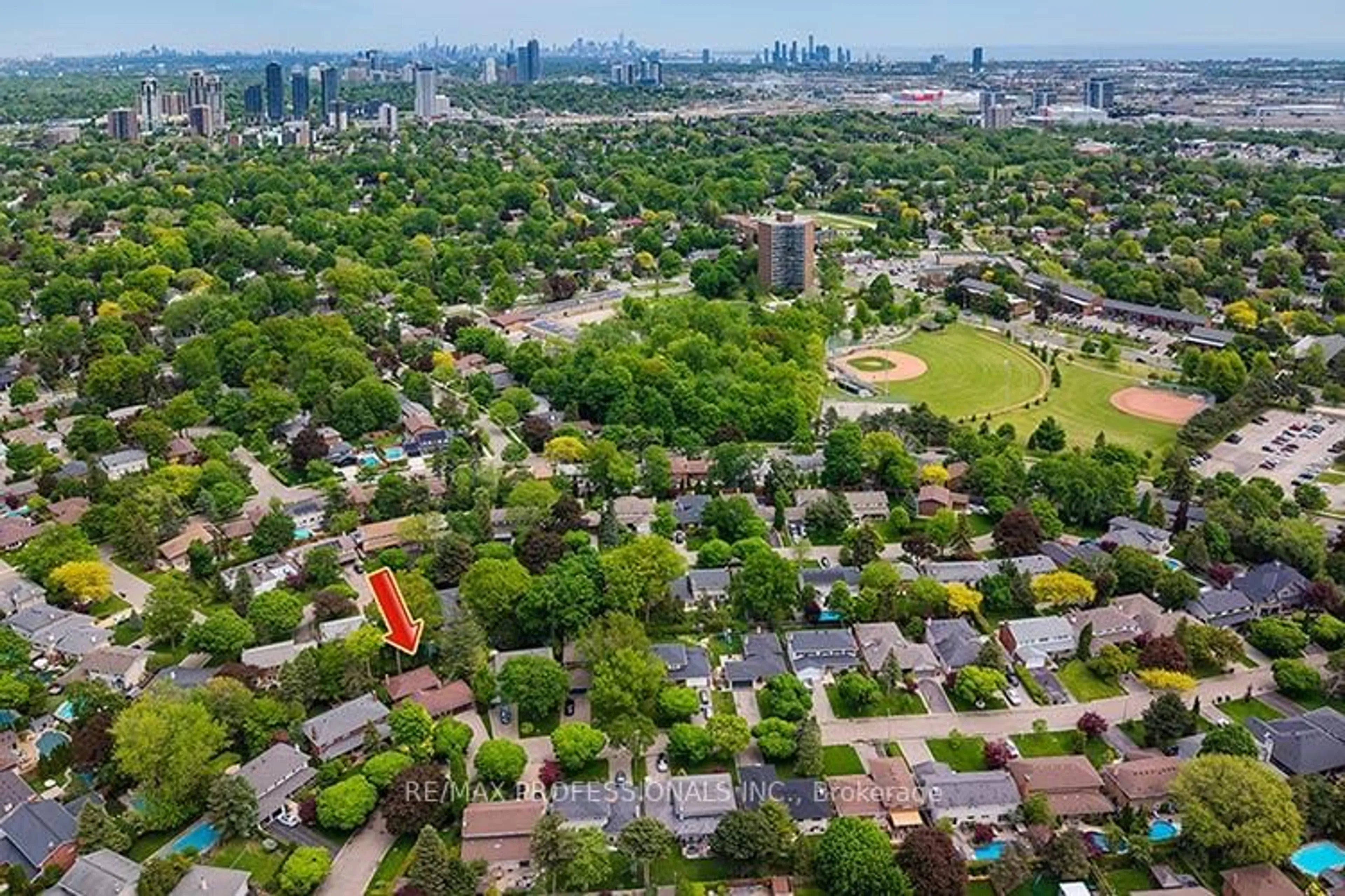 A pic from outside/outdoor area/front of a property/back of a property/a pic from drone, city buildings view from balcony for 7 Cherry Post Cres, Toronto Ontario M9C 2J9