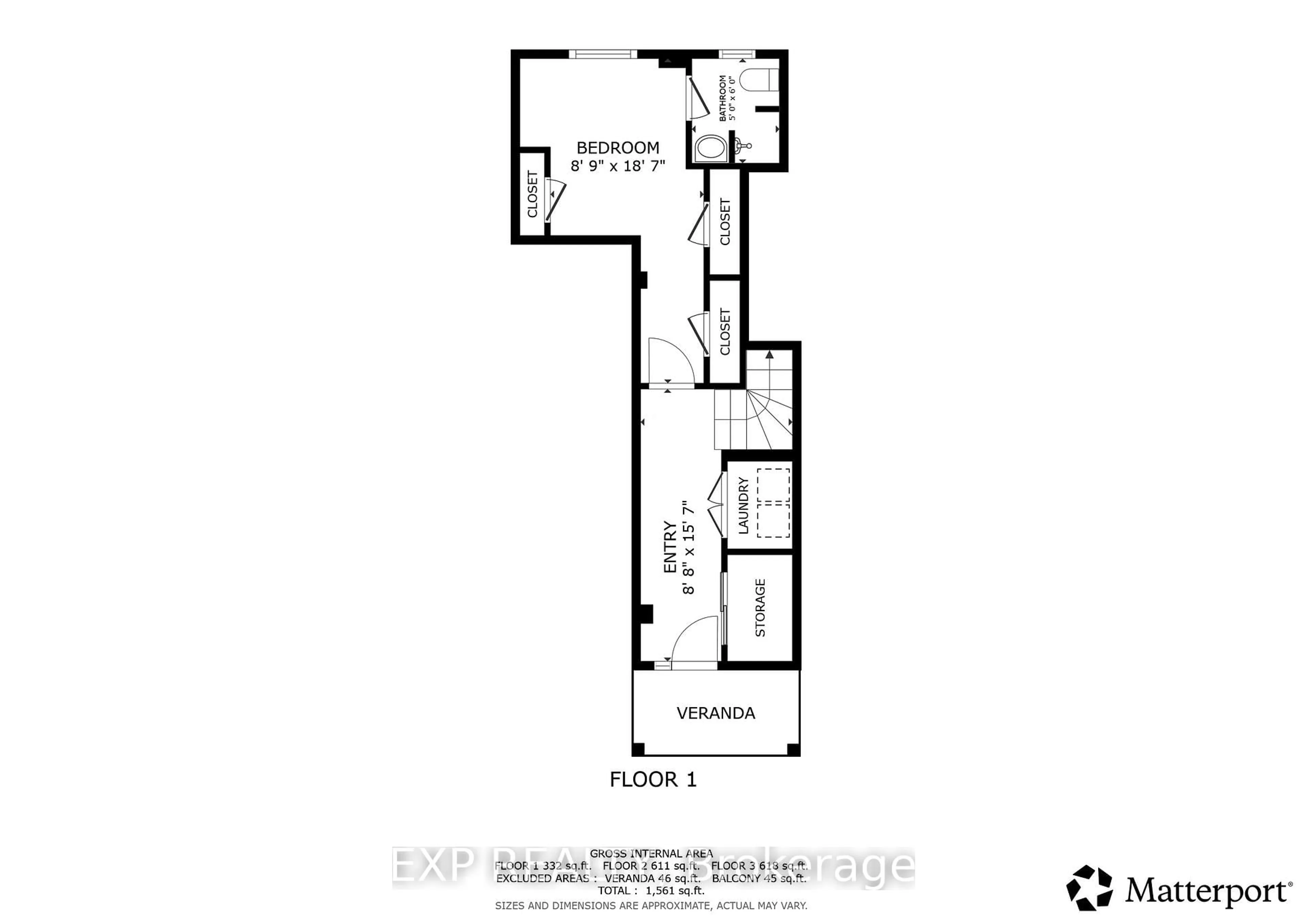 Floor plan for 45 October Pl, Brampton Ontario L6Y 0R6