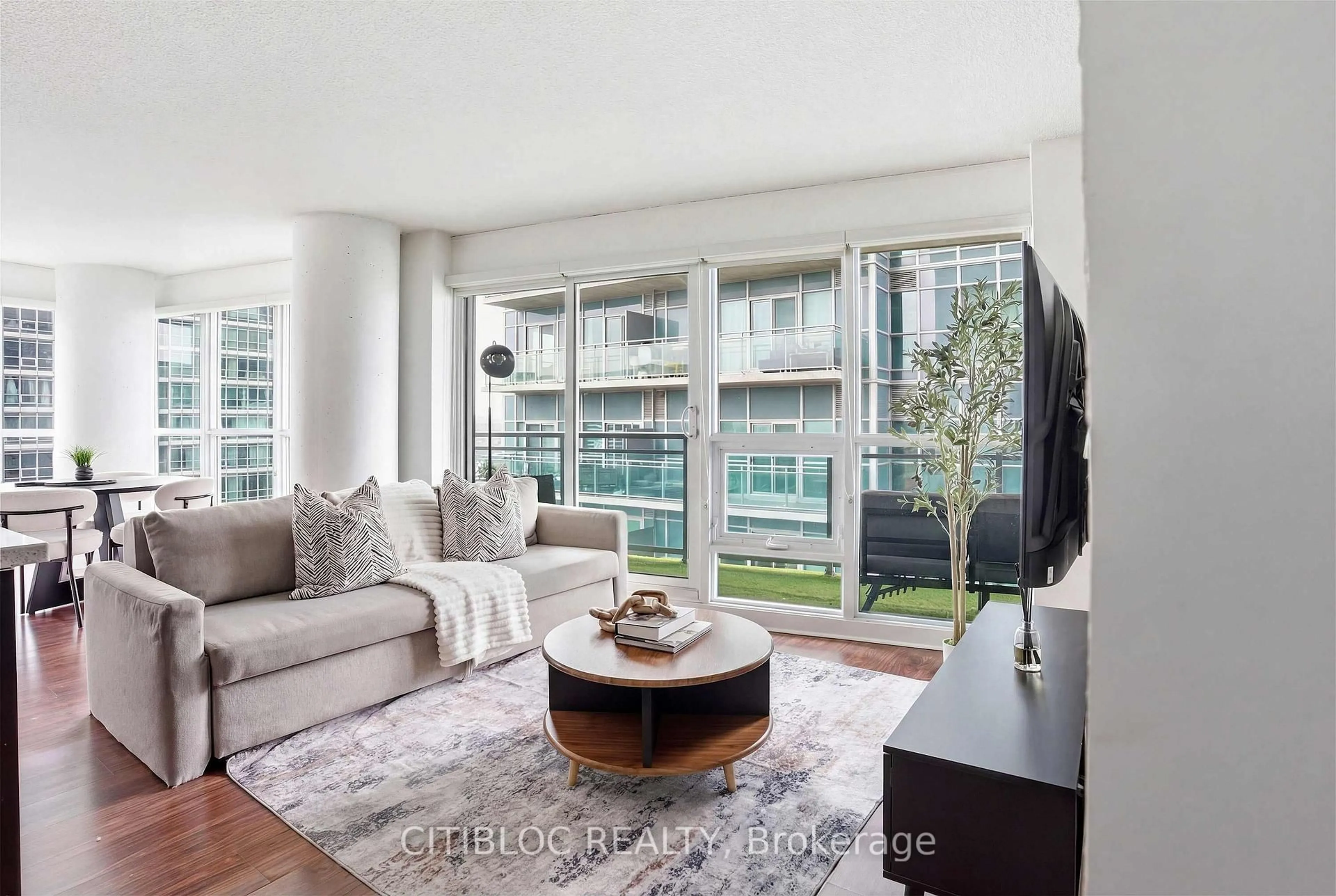 Living room with furniture, unknown for 155 Legion Rd #1313, Toronto Ontario M8Y 0A7