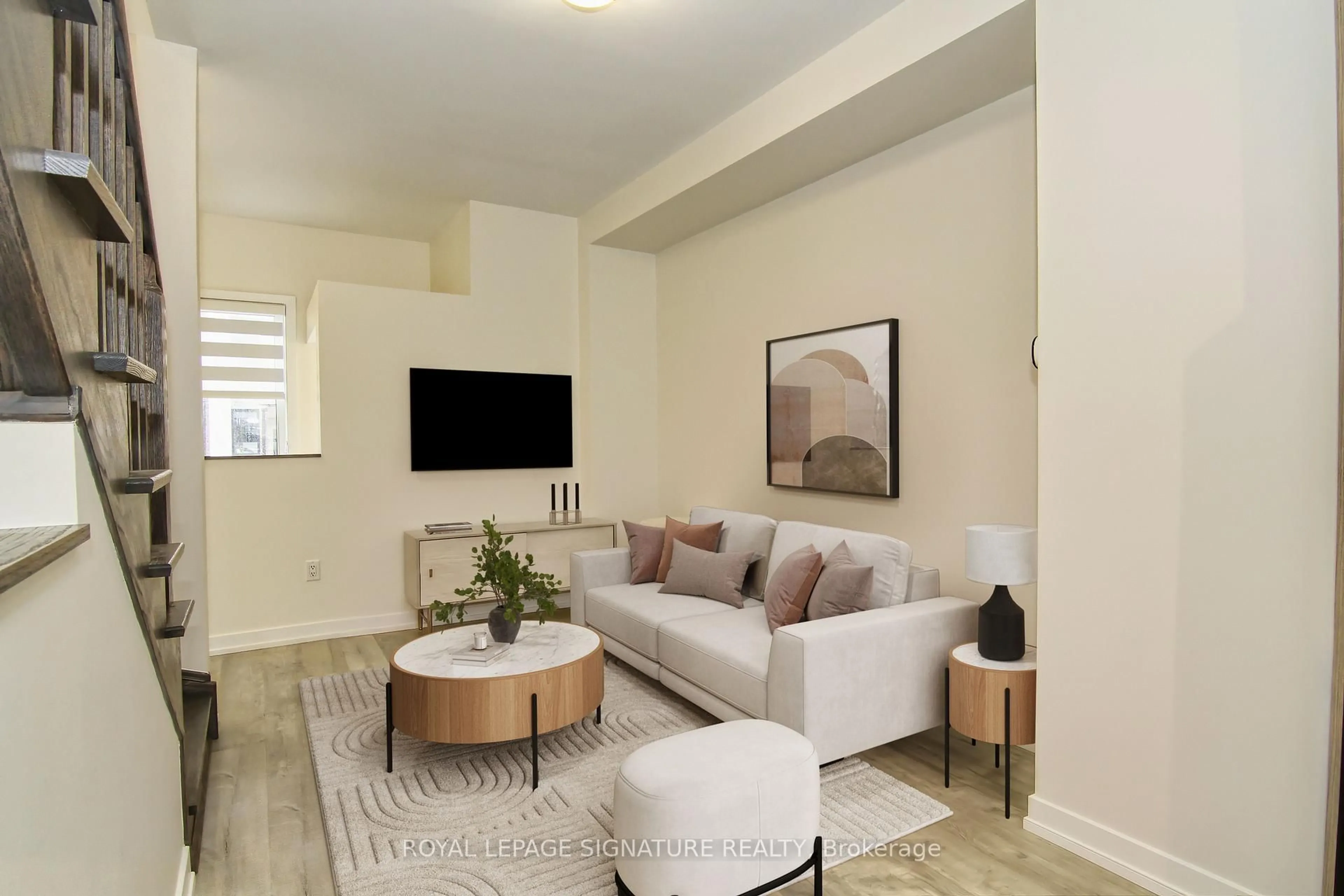 Living room with furniture, unknown for 90 Stanley Greene Blvd #2, Toronto Ontario M3K 0C8