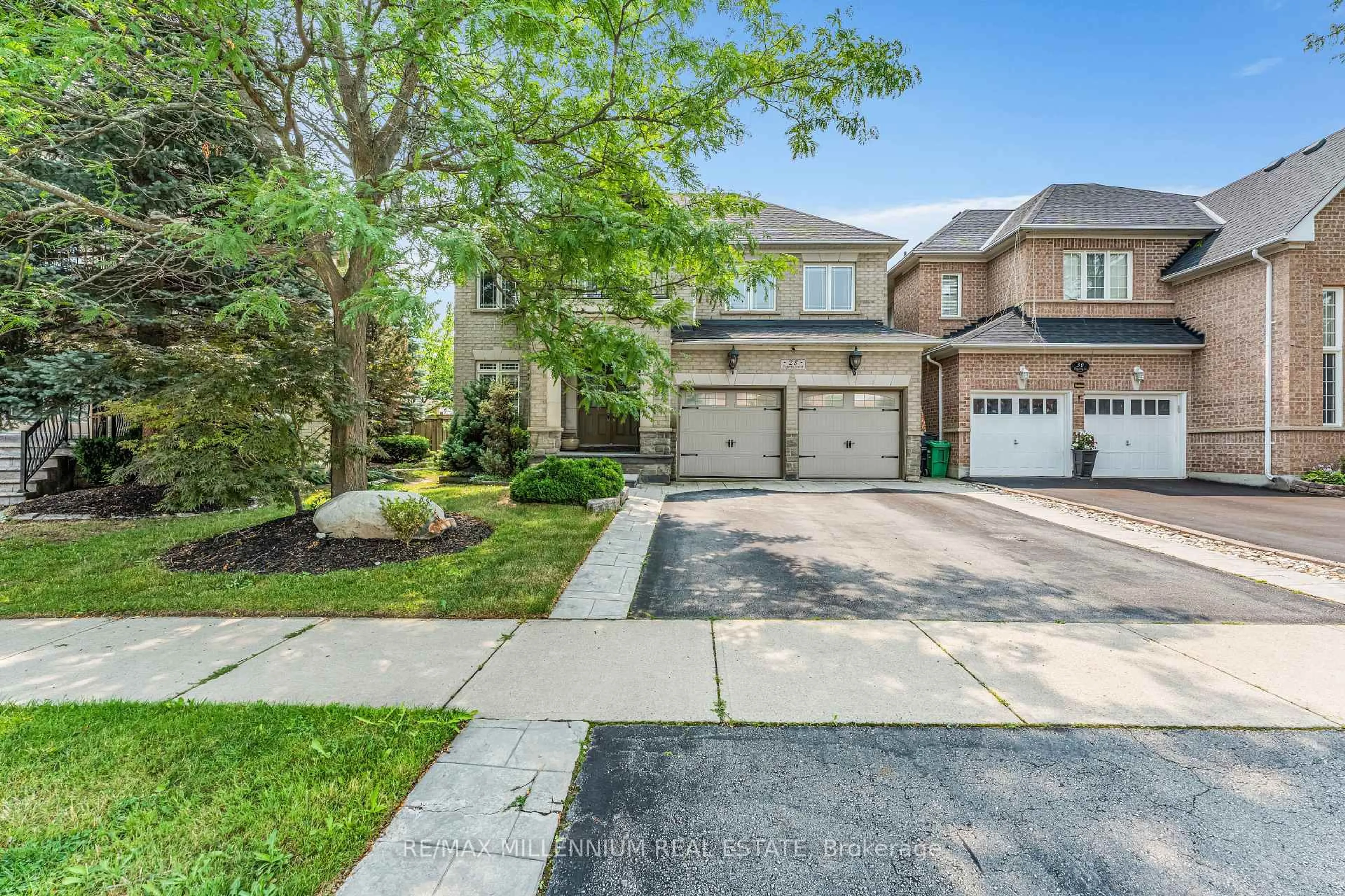 Home with brick exterior material, street for 28 Fogerty St, Brampton Ontario L6Y 5K2
