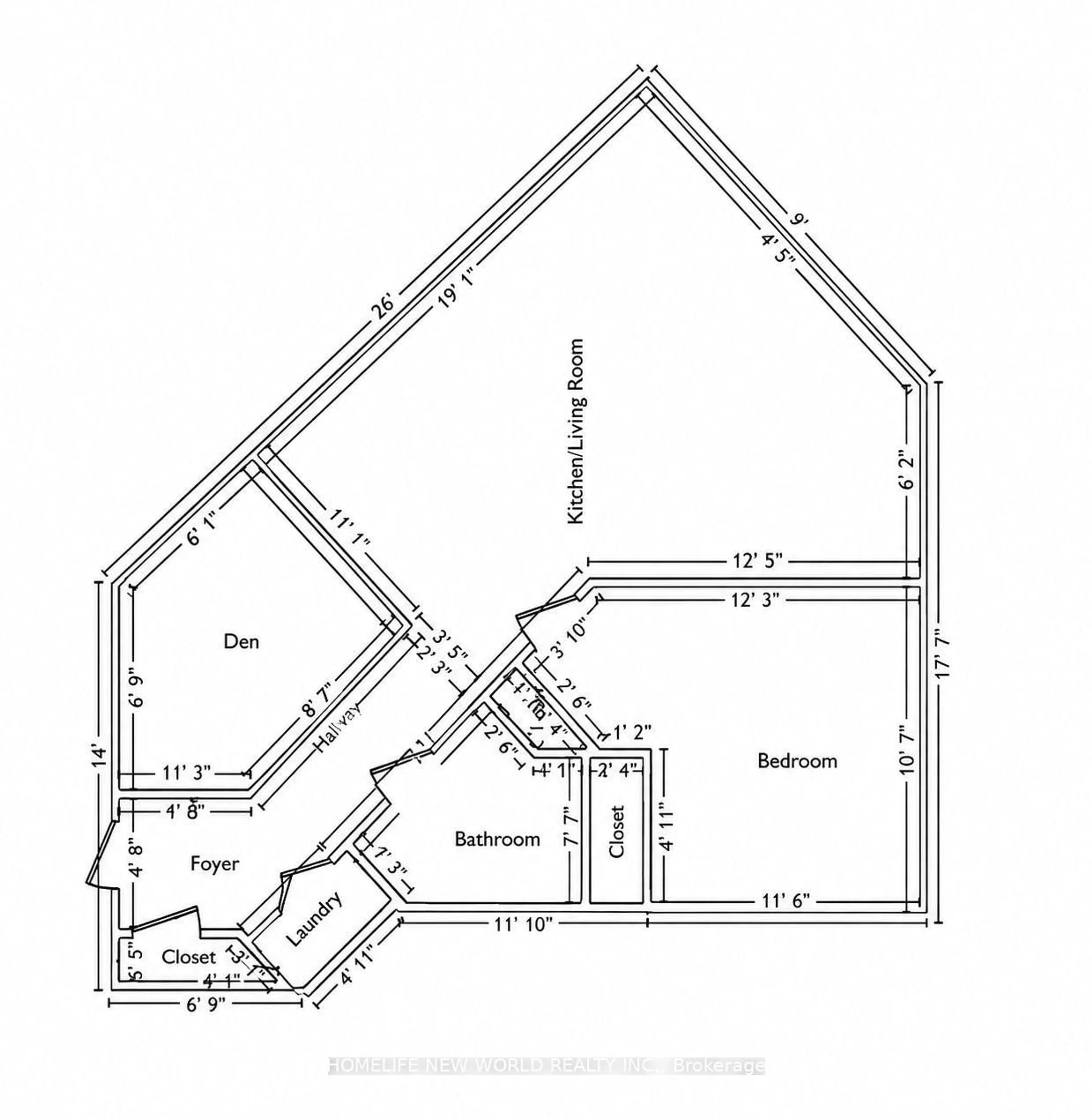 Floor plan for 1135 Royal York Rd #304, Toronto Ontario M9A 0C3
