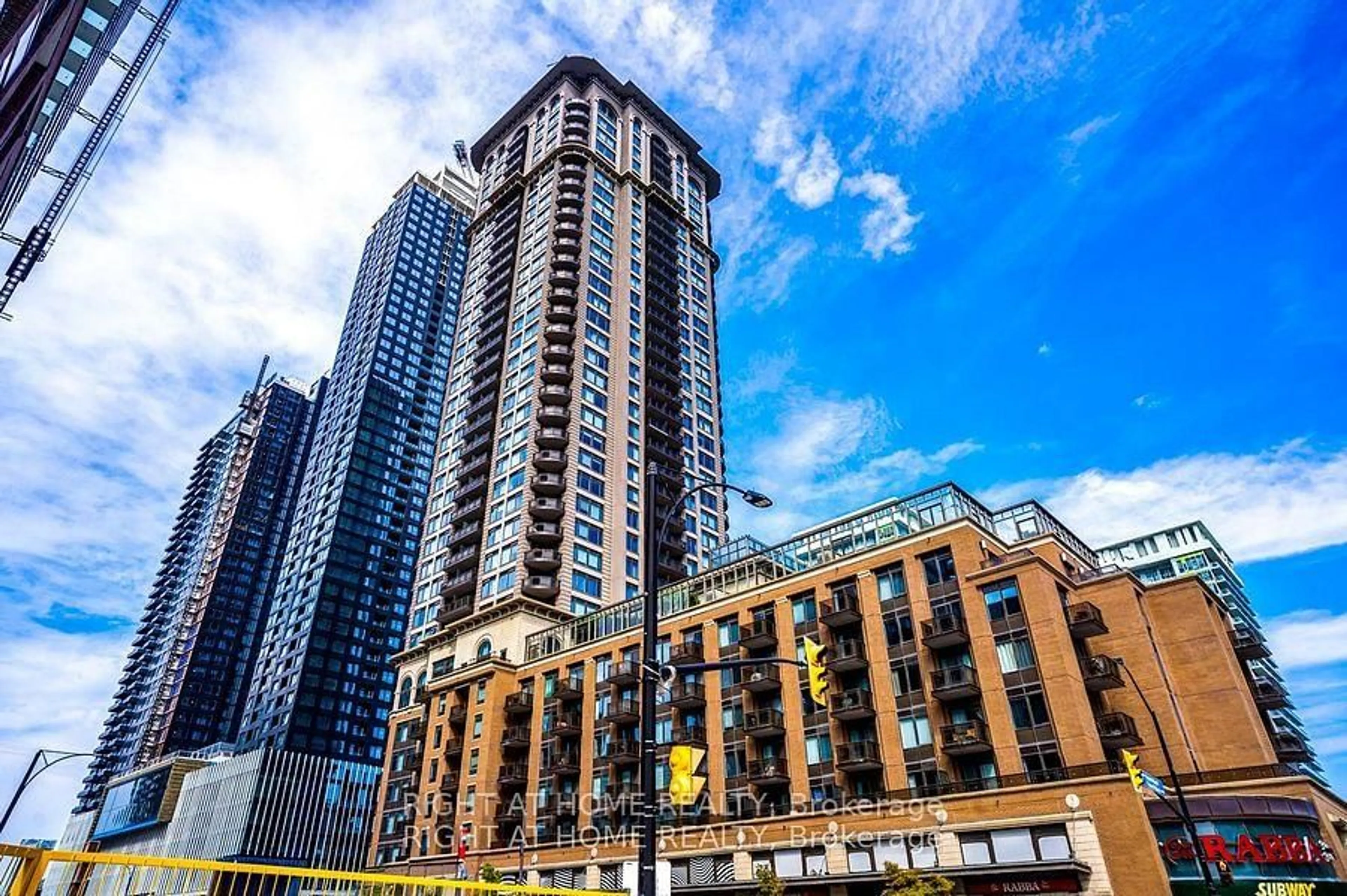 Patio, city buildings view from balcony for 385 Prince Of Wales Dr #401, Mississauga Ontario L5B 0C6