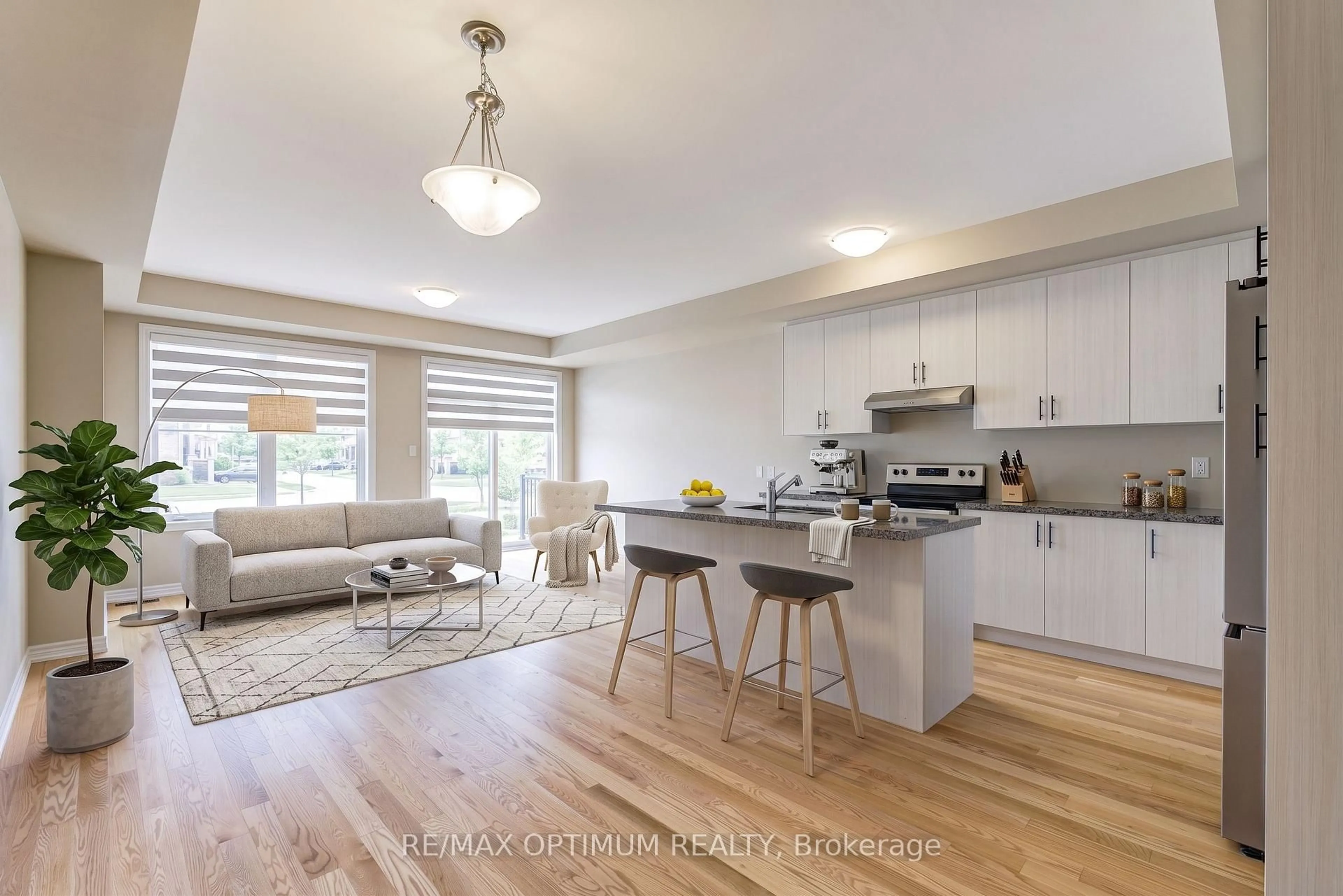 Open concept kitchen, wood/laminate floor for 1420 Oakmont Common, Burlington Ontario L7P 0V8