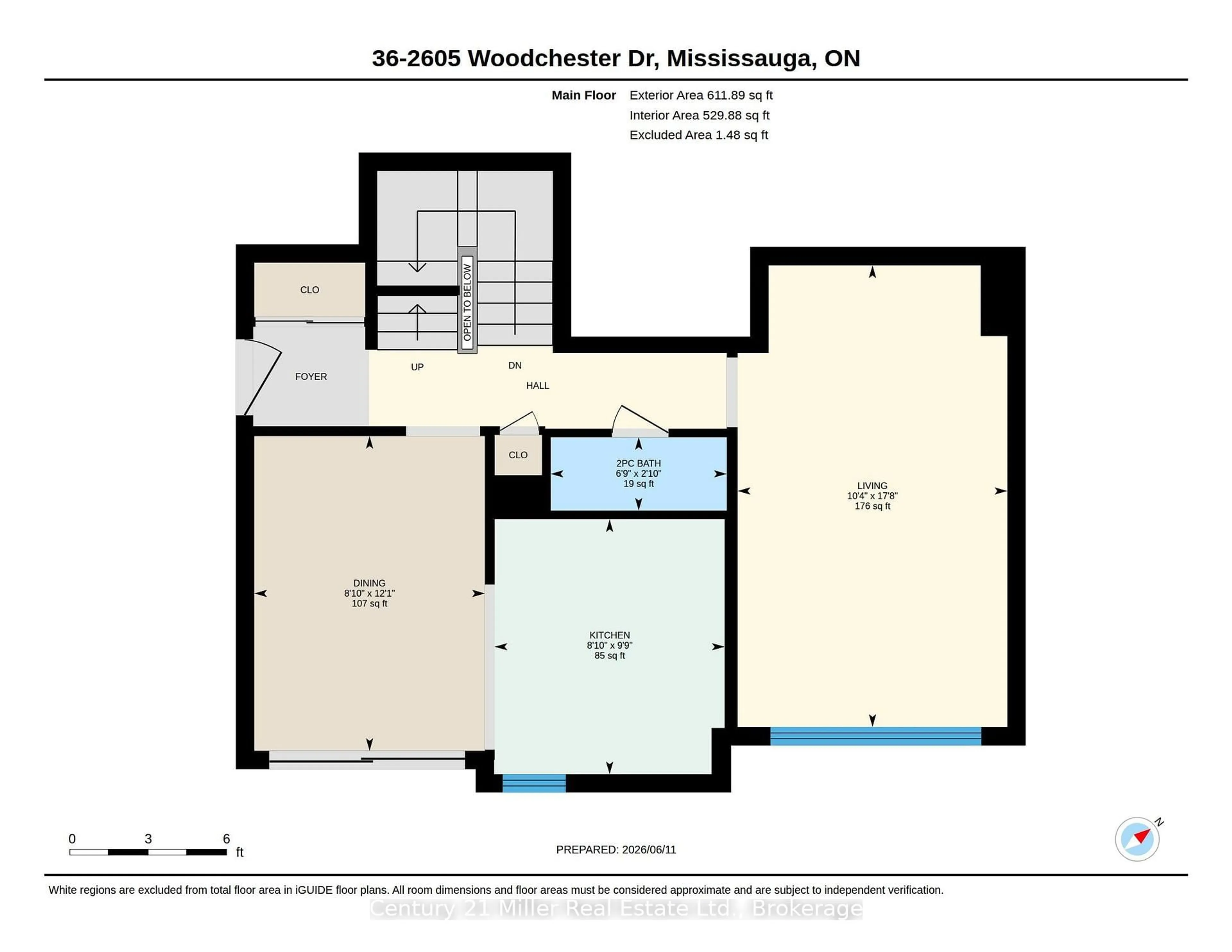 Floor plan for 2605 Woodchester Dr #36, Mississauga Ontario L5K 2E3