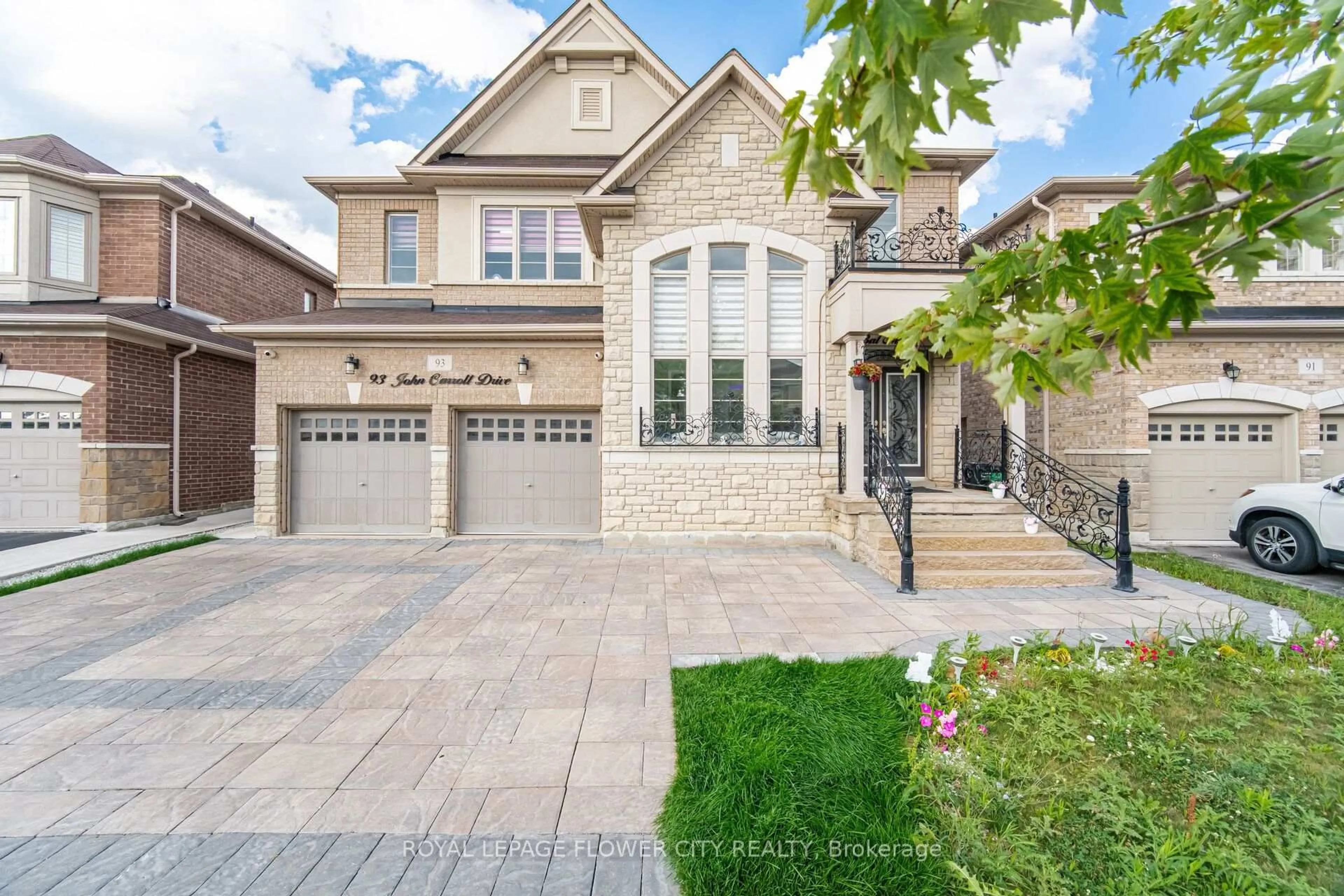 Home with brick exterior material, street for 93 John Carroll Dr, Brampton Ontario L6P 0H7